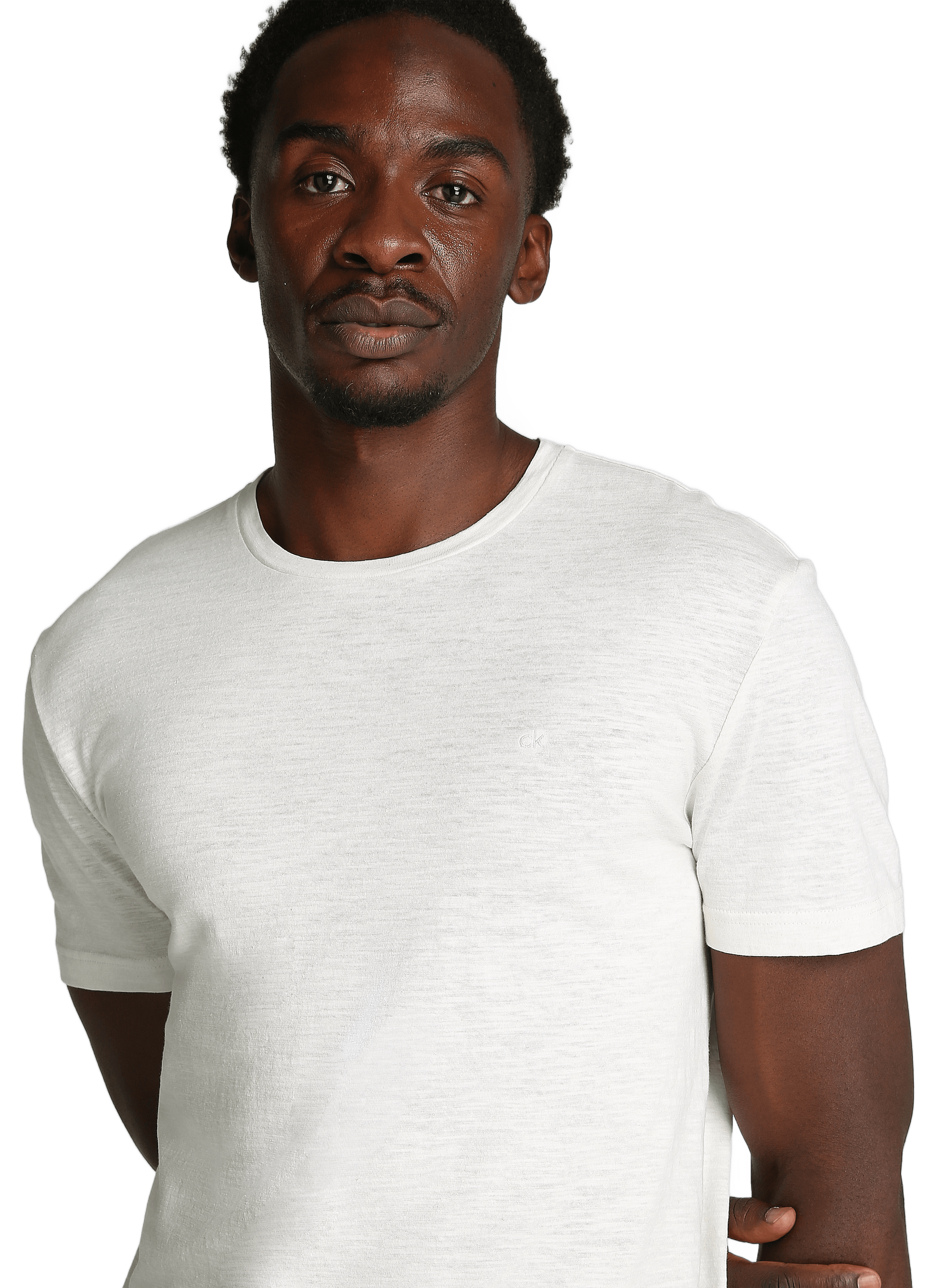 T-shirt en coton et lin CALVIN KLEIN Beige