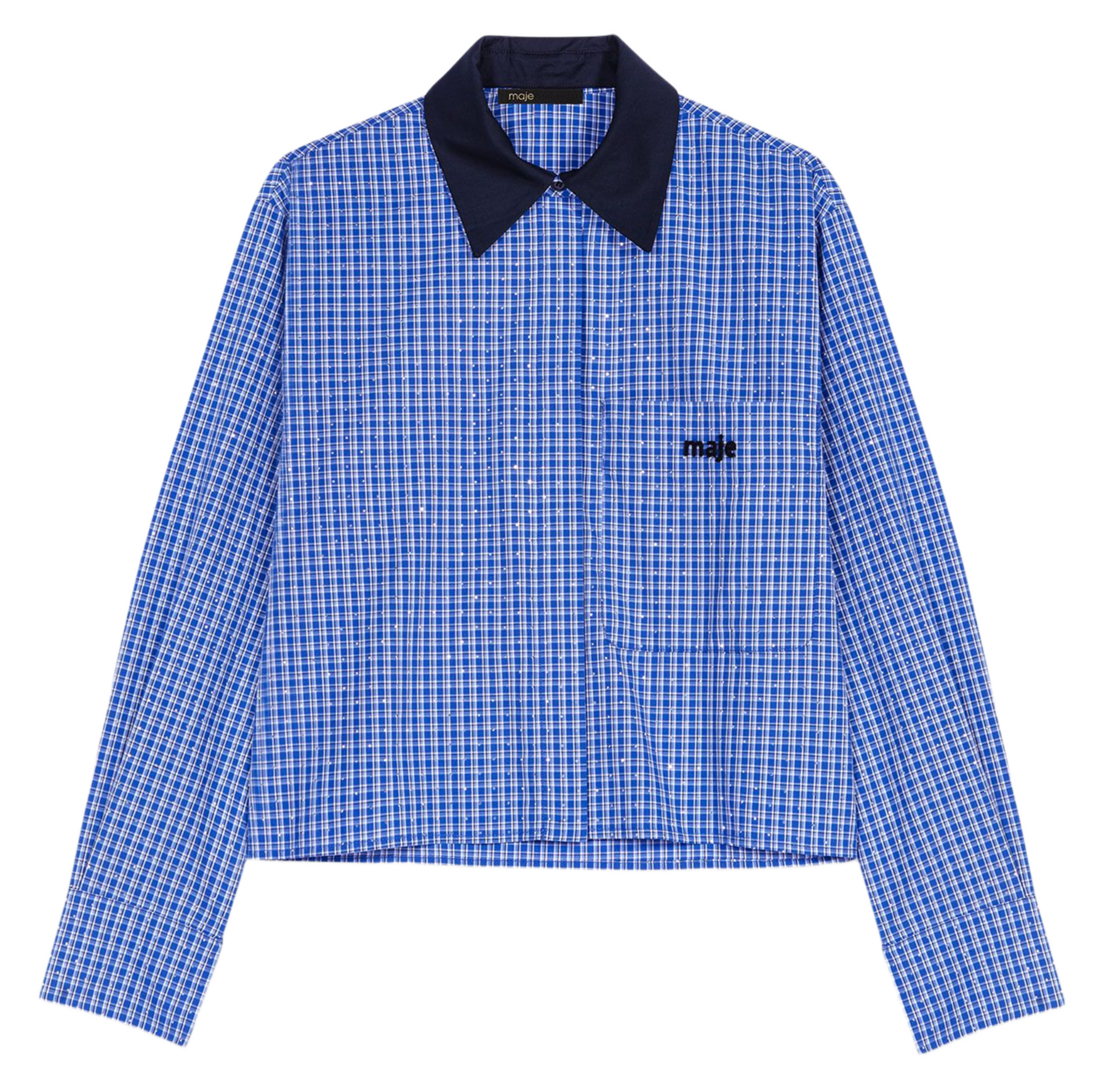 Chemise col classique en coton MAJE Bleu