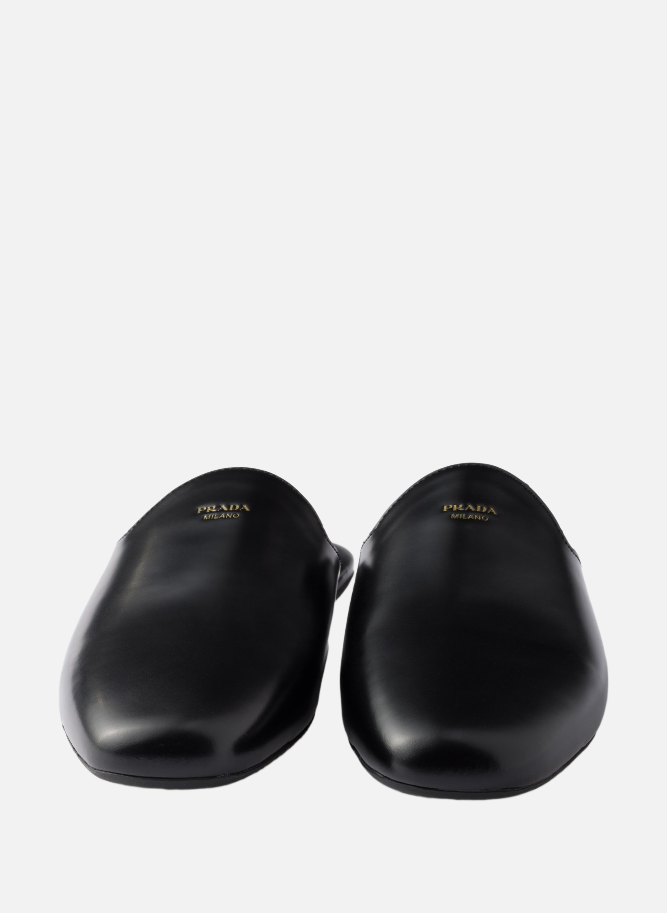 Mules en cuir brossé PRADA Noir