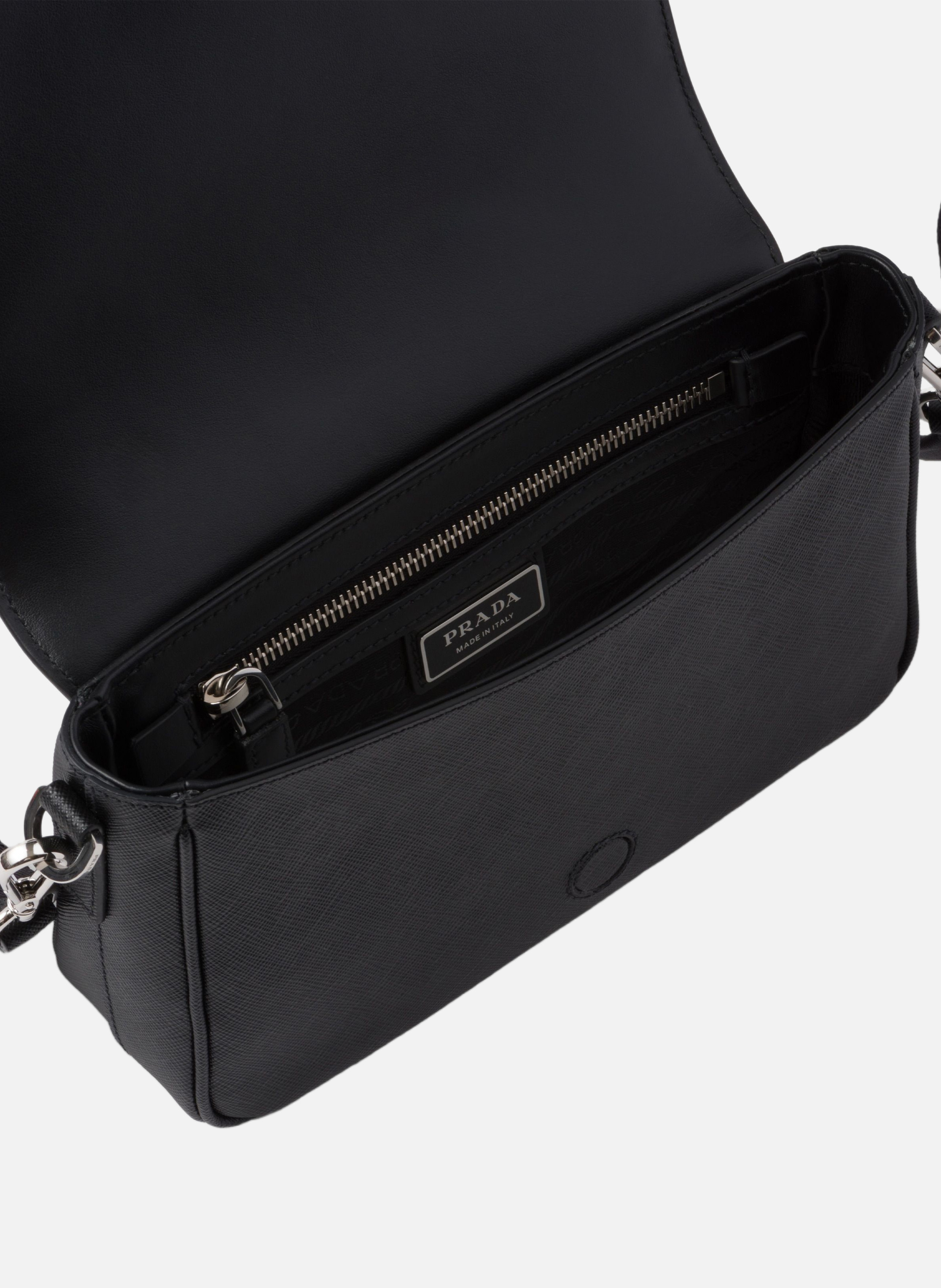 Sac porté épaule en cuir saffiano PRADA Noir
