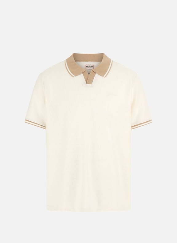 Polo col contrastant Blanc by GUESS GUESS Polo col contrastant Blanc