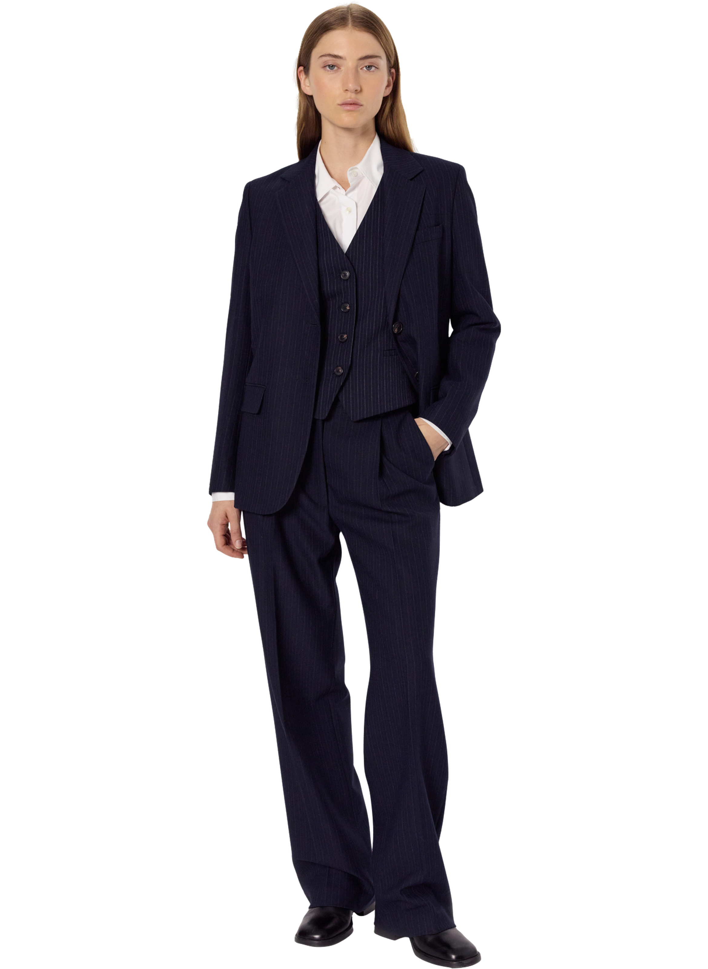 Pantalon de tailleur à fines rayures - charlene GERARD DAREL Bleu