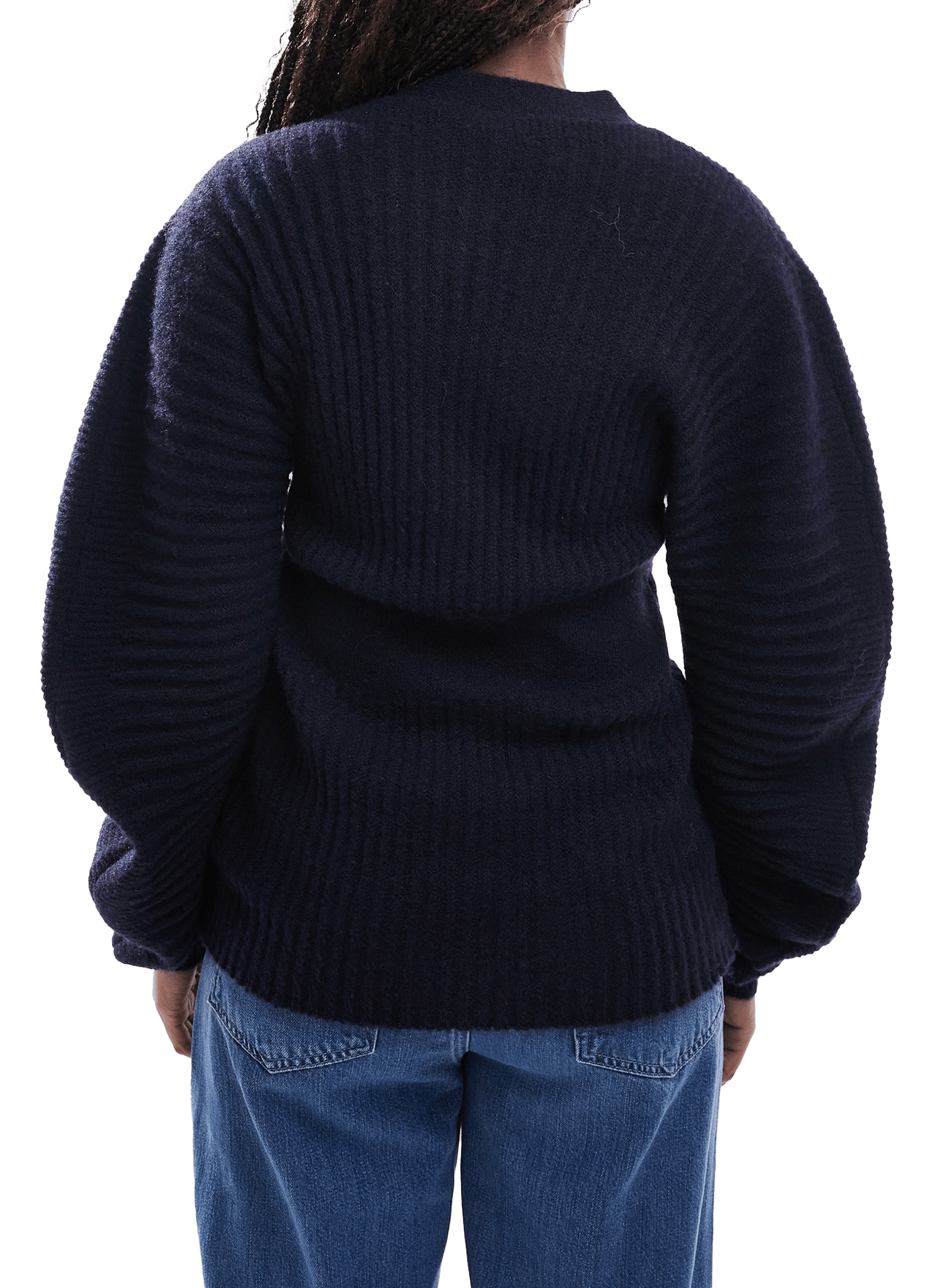 Cardigan côtelé TOPSHOP Bleu