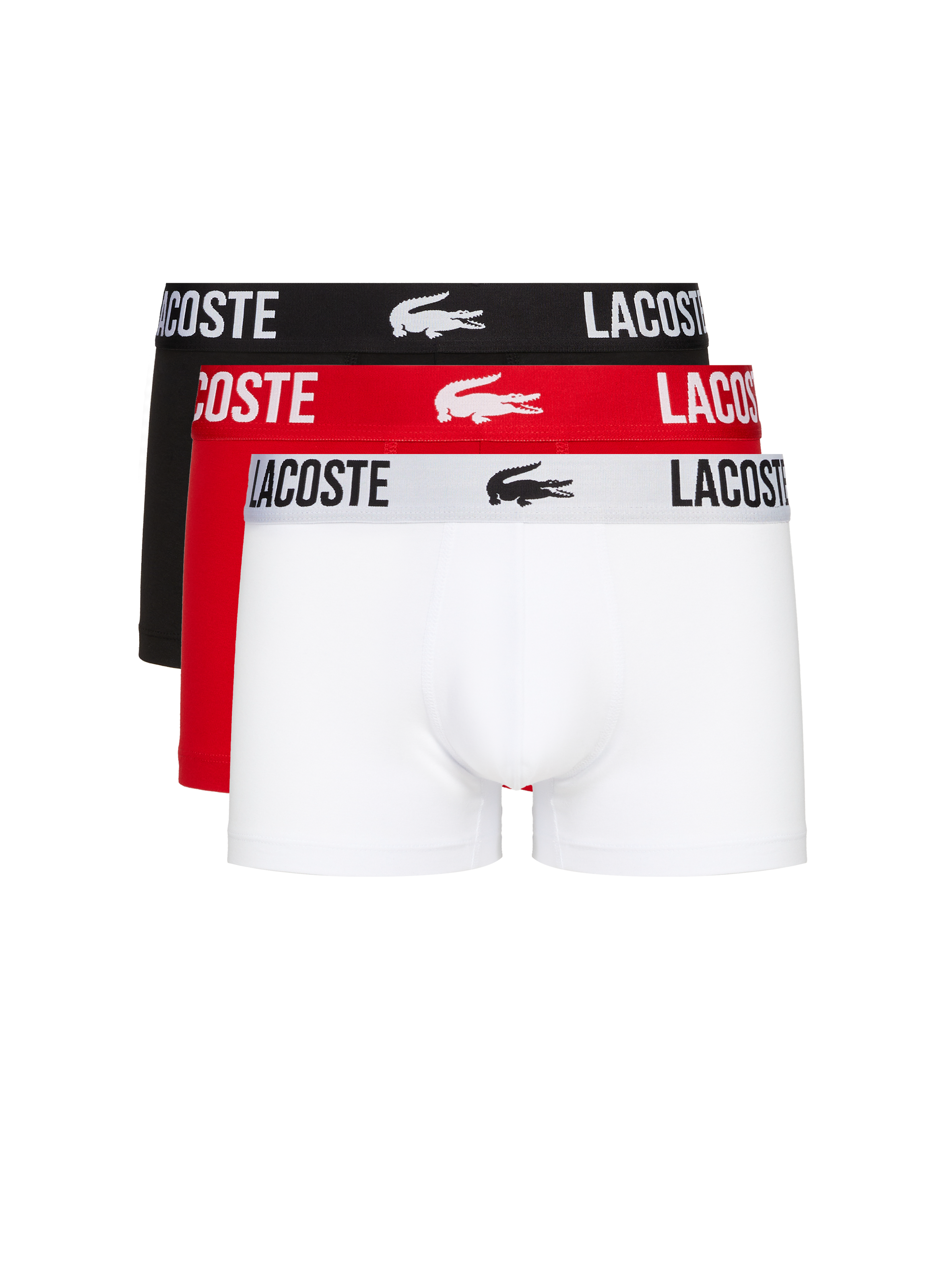 LACOSTE  Pack of three cotton boxers Multicolour