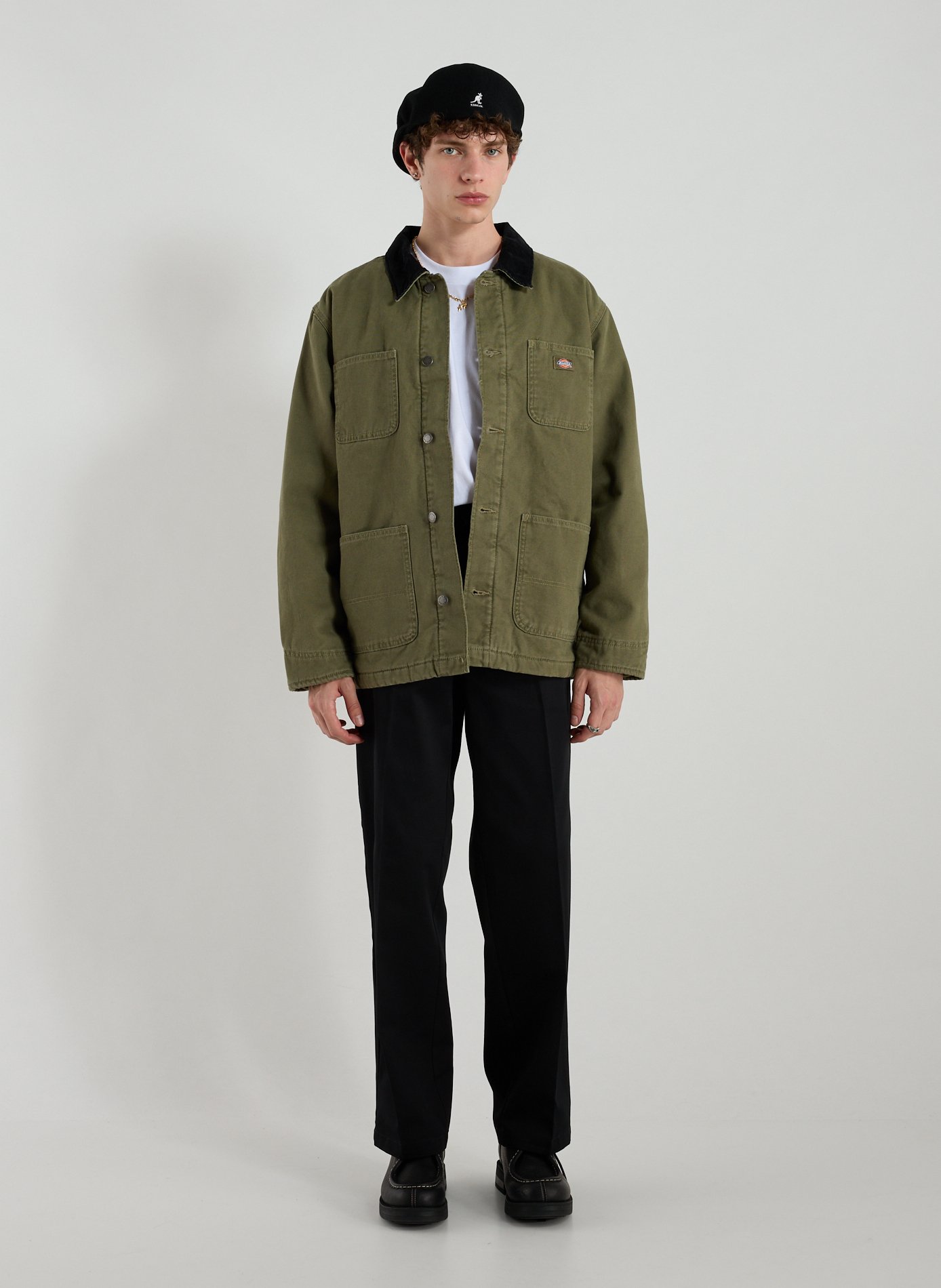 Oversized jacket with classic cotton collar DICKIES Khaki