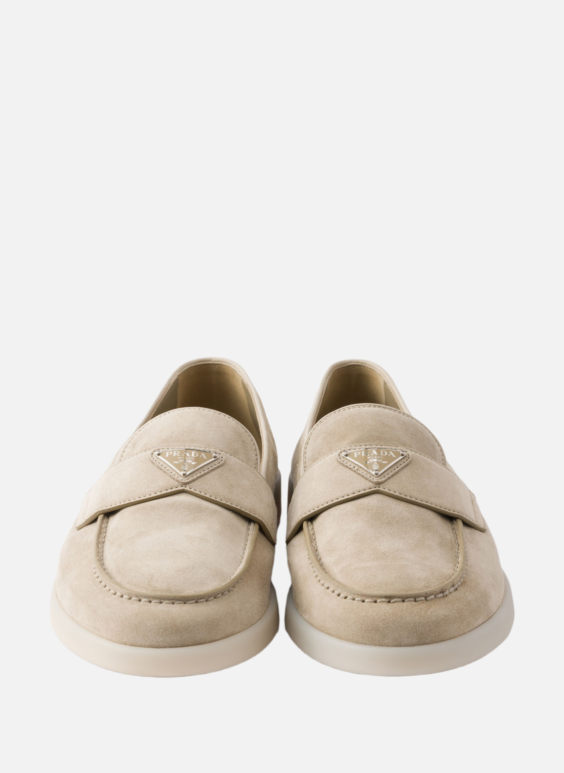 Mocassins en veau velours PRADA Beige