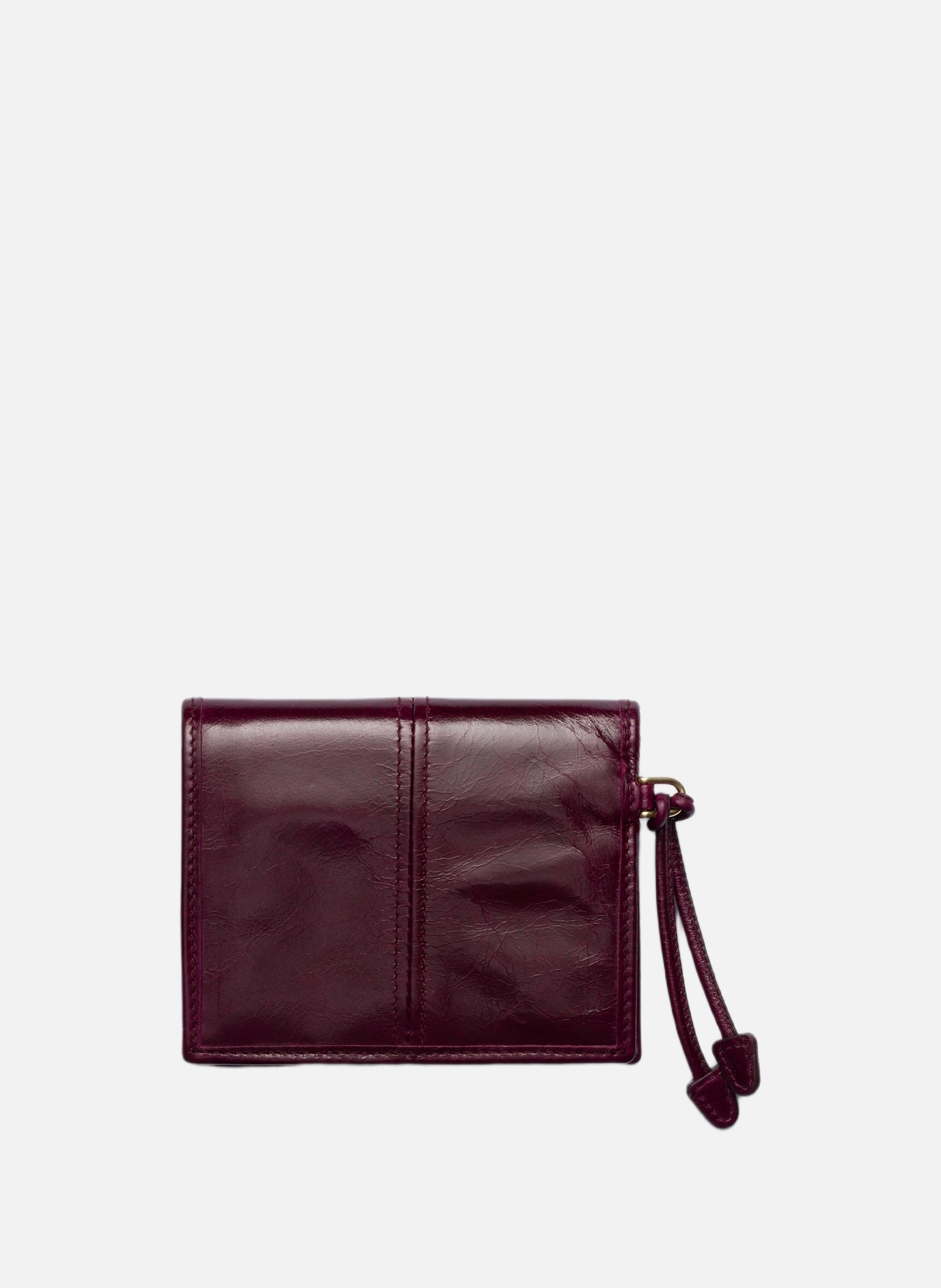Petit portefeuille en cuir PRADA Rouge