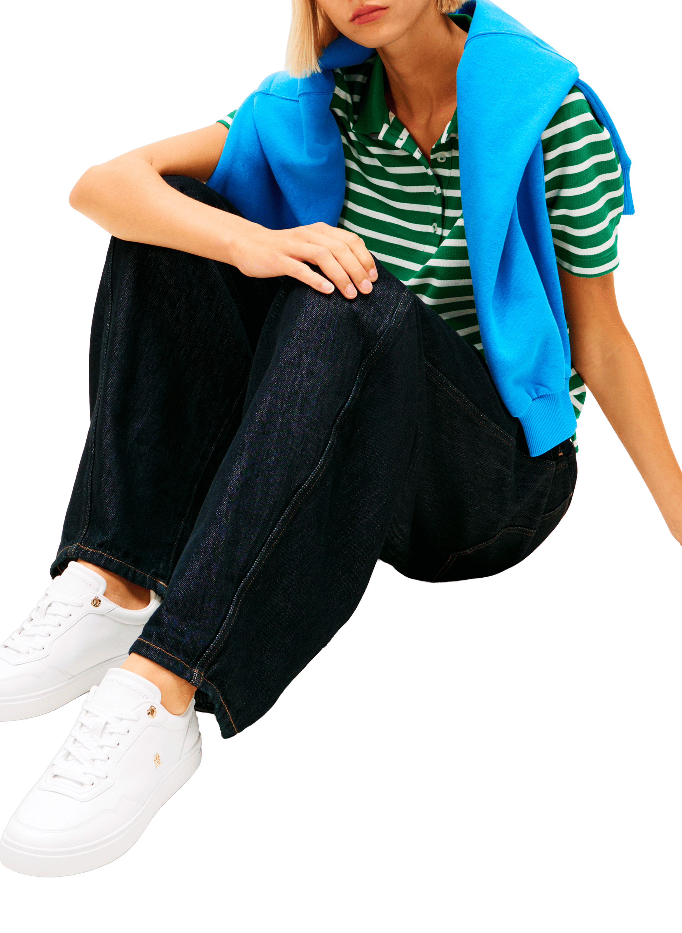 Low leather sneaker with laces TOMMY HILFIGER White