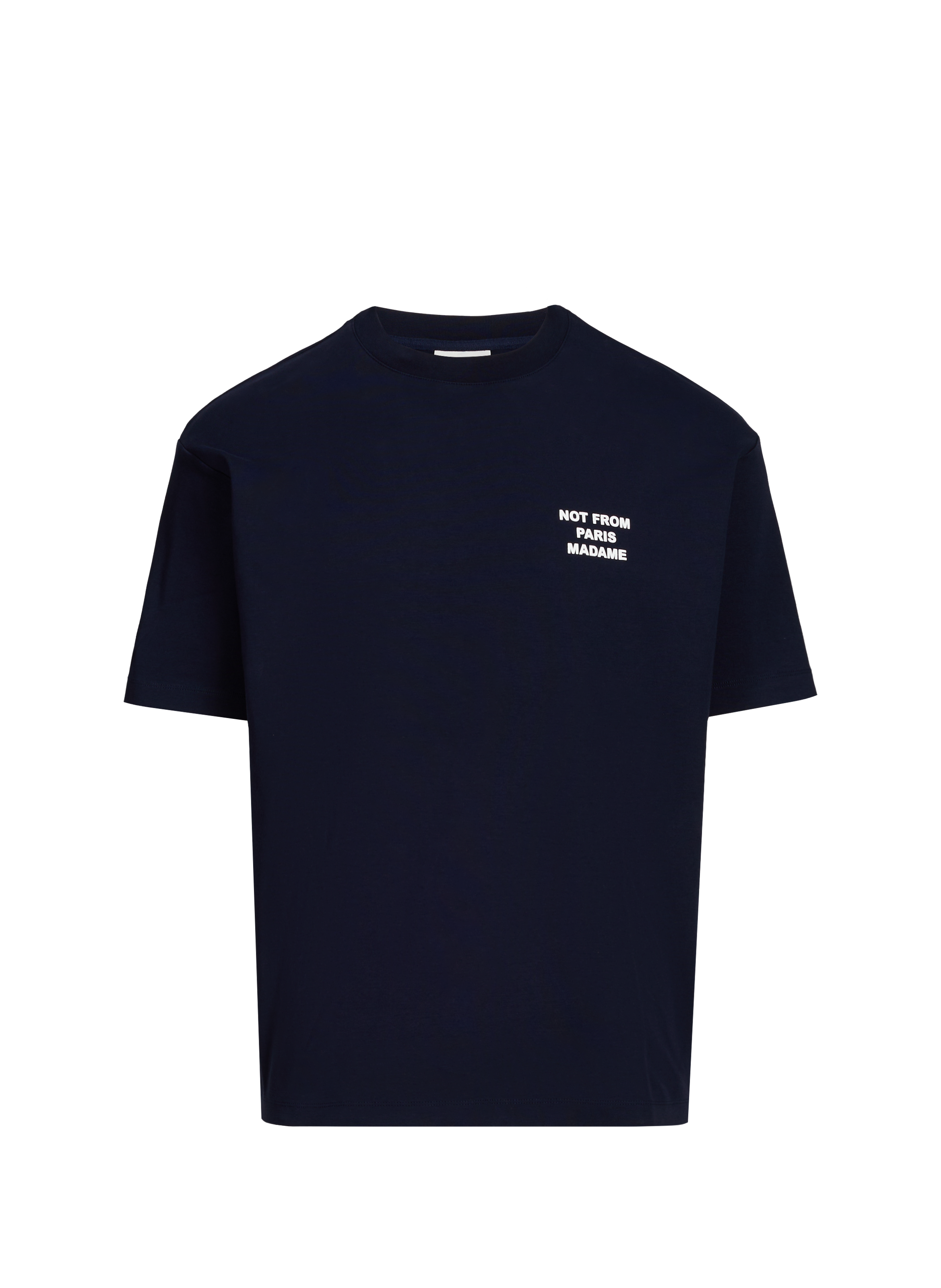 DROLE DE MONSIEUR Oversized cotton screen-printed T-shirt Blue