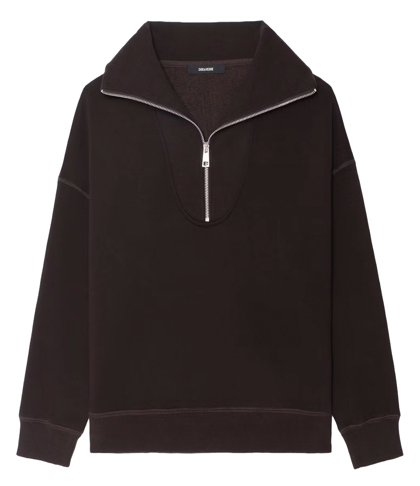 Sweat droit col montant en coton mélangé maya ZADIG&VOLTAIRE Marron