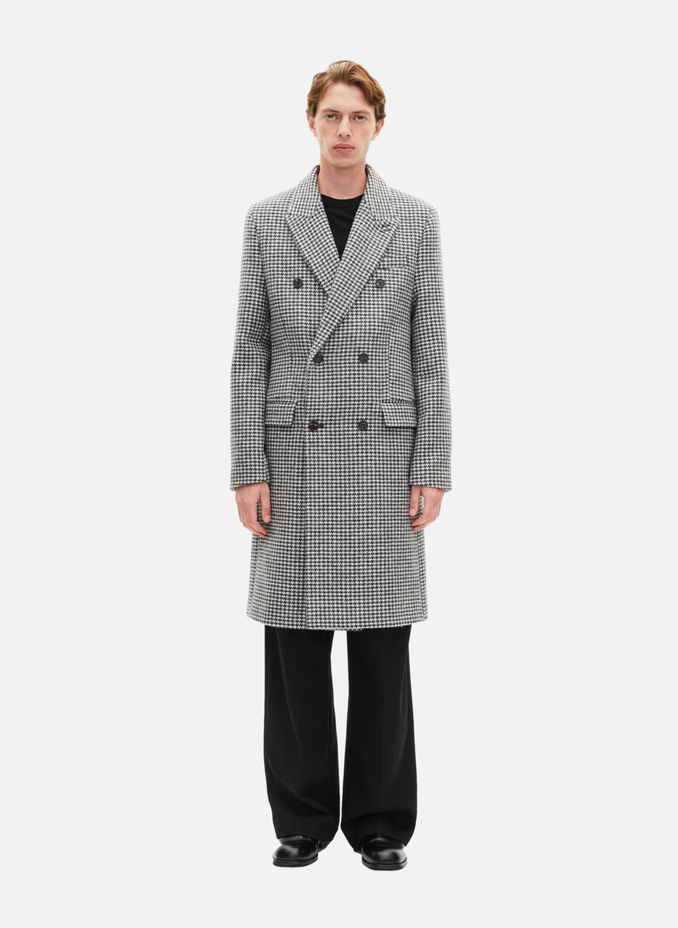 Manteau pied de poule THE KOOPLES Noir