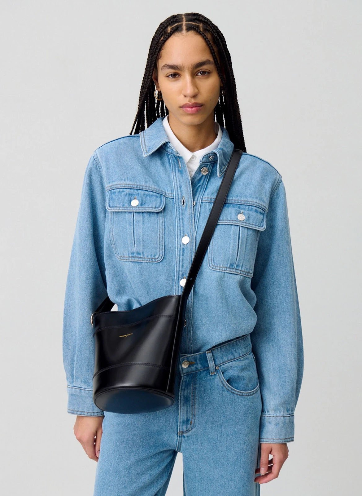 Sac seau en cuir CLAUDIE PIERLOT Noir