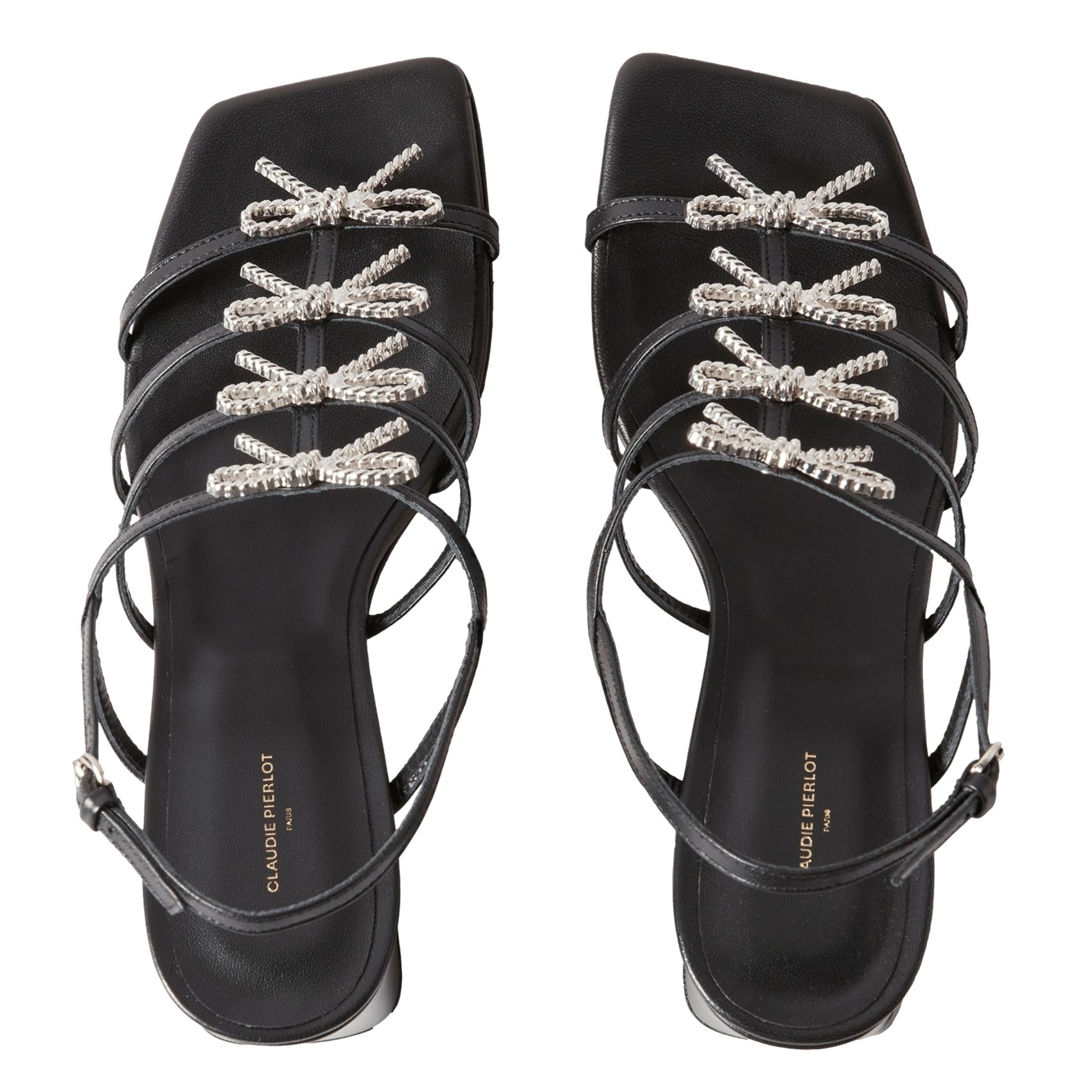 Sandales à talons en cuir CLAUDIE PIERLOT Noir