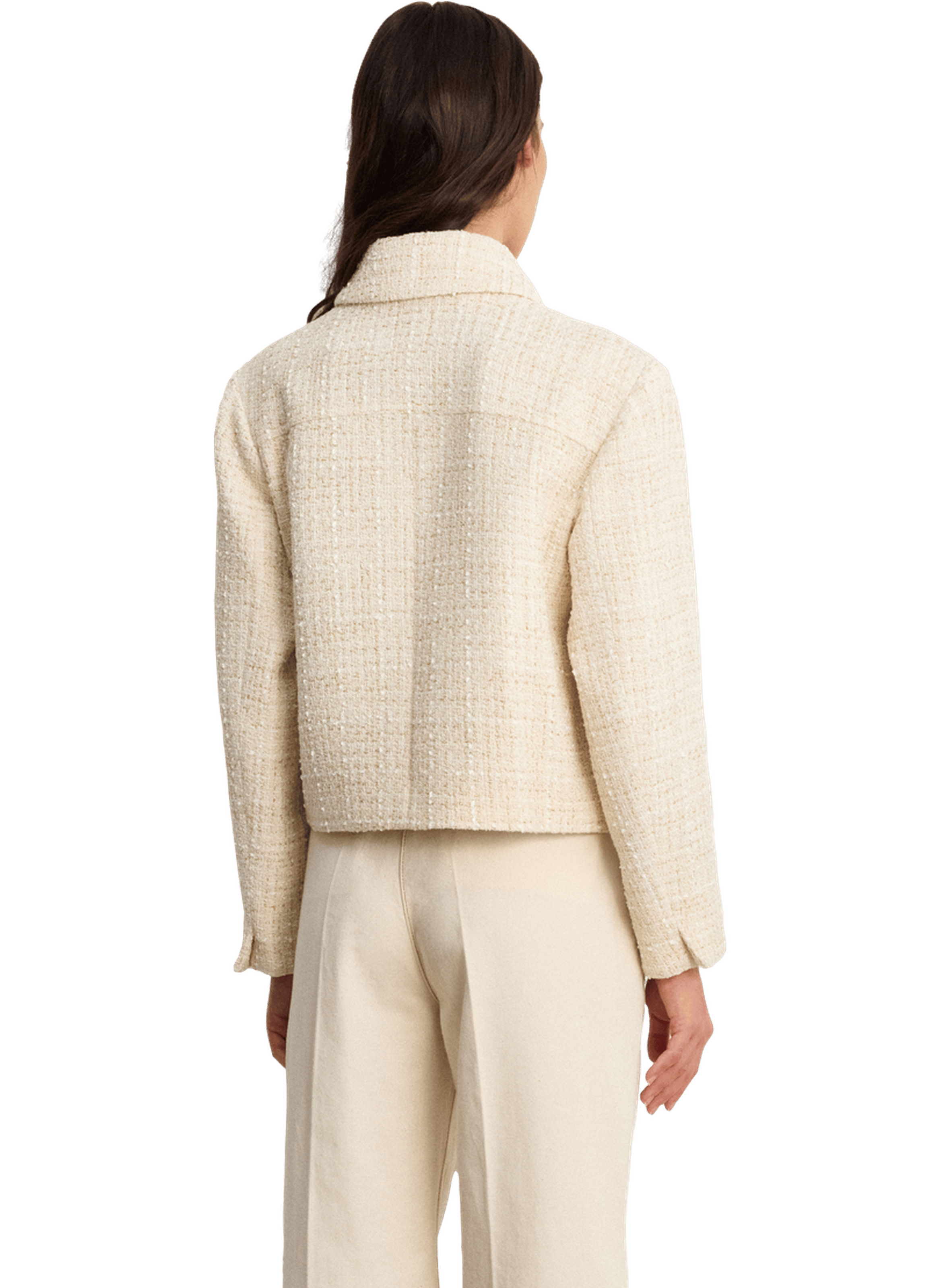 Veste à col en tweed et lurex - maloe PABLO Beige