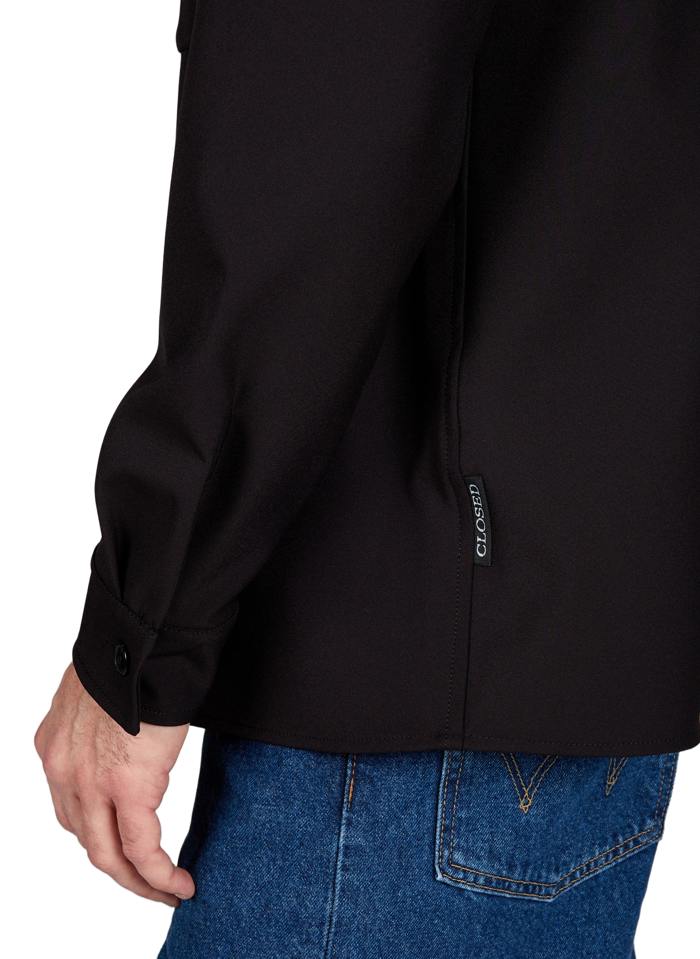 Straight-cut cotton shirt with classic collar CLOSED Black