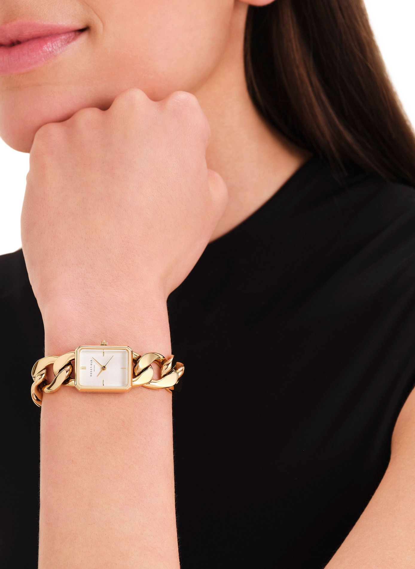 Montre Octagon XS Studio en acier inoxydable ROSEFIELD Blanc