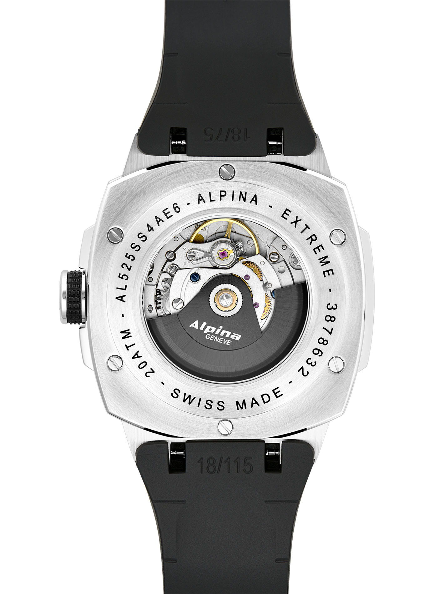 Montre automatique Extreme Automatic en caoutchouc ALPINA Noir