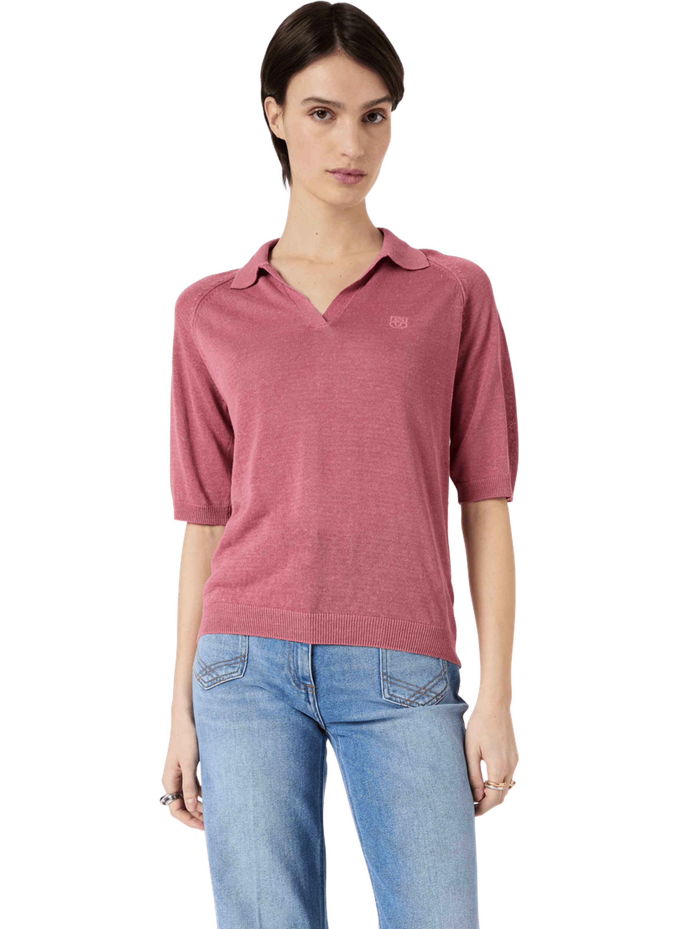 Polo en lin mélangé - loula GERARD DAREL Rose