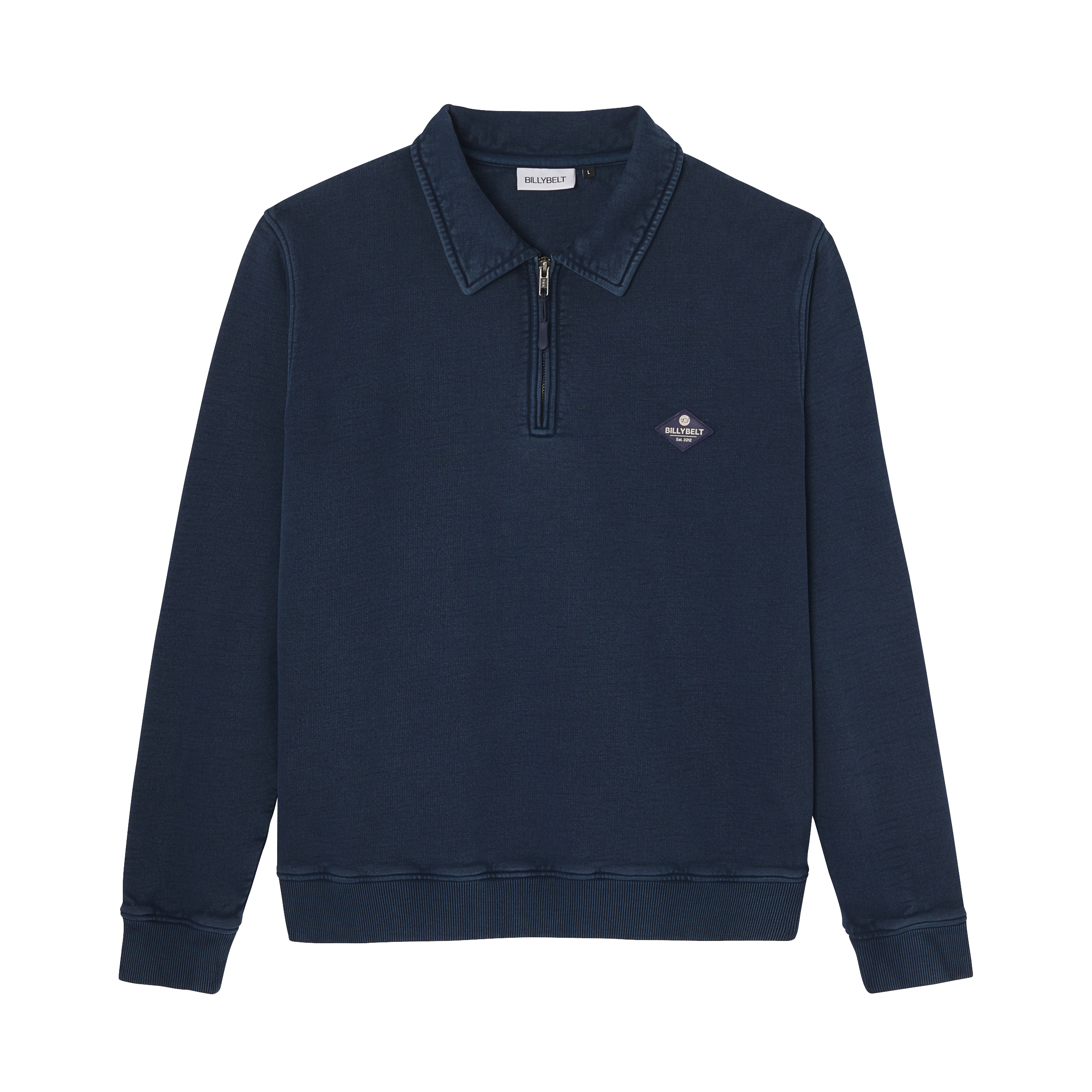 Sweatshirt à col zippé en coton biologique BILLYBELT Bleu