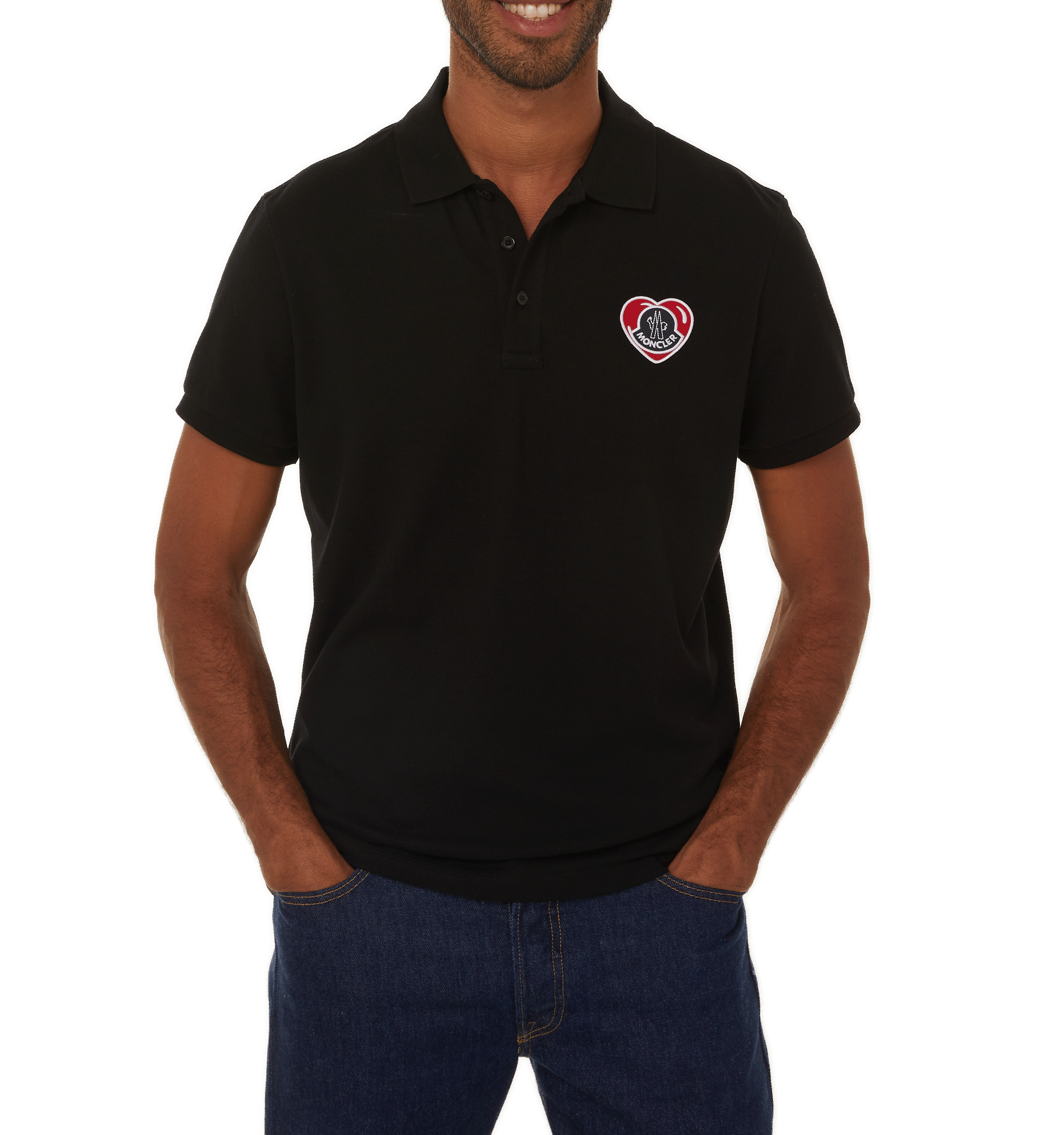 Cotton polo shirt MONCLER Black