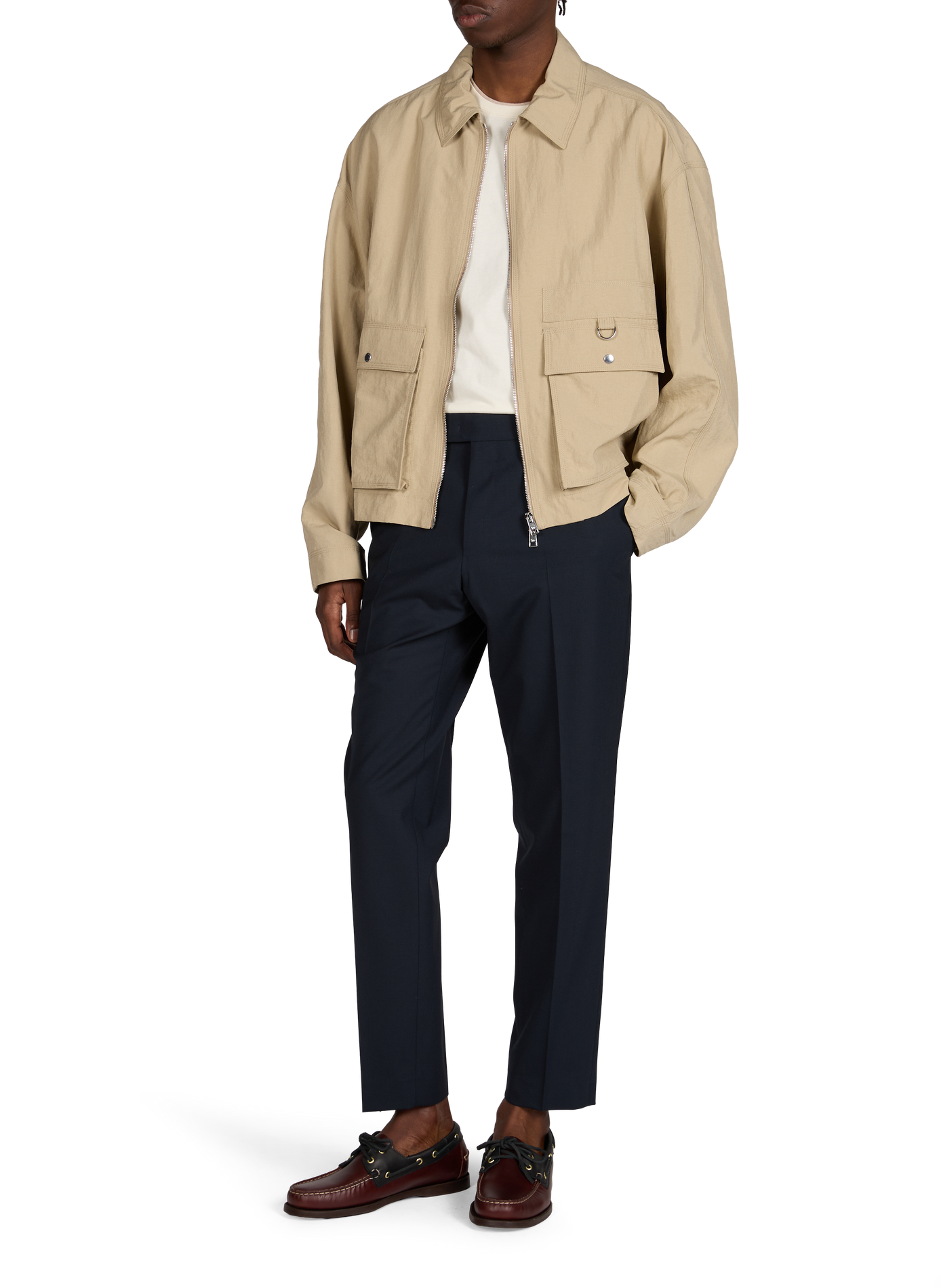 Tea leaf double zip jacket MAISON KITSUNÉ Beige