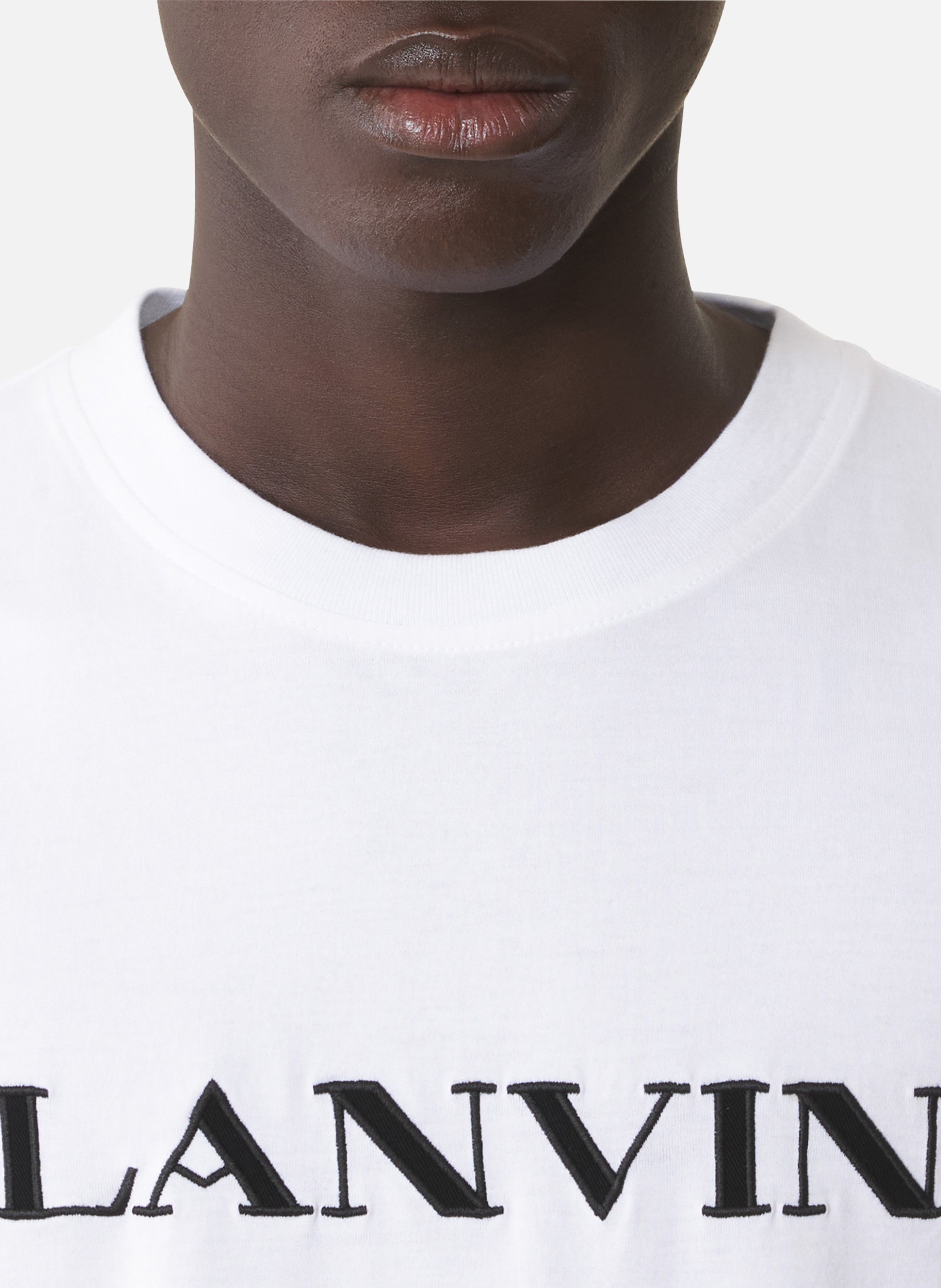 T-shirt brodé lanvin en coton LANVIN Blanc
