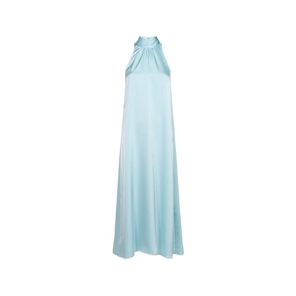 Robe longue satinée à écharpe décorative Robe longue satinée à écharpe décorative