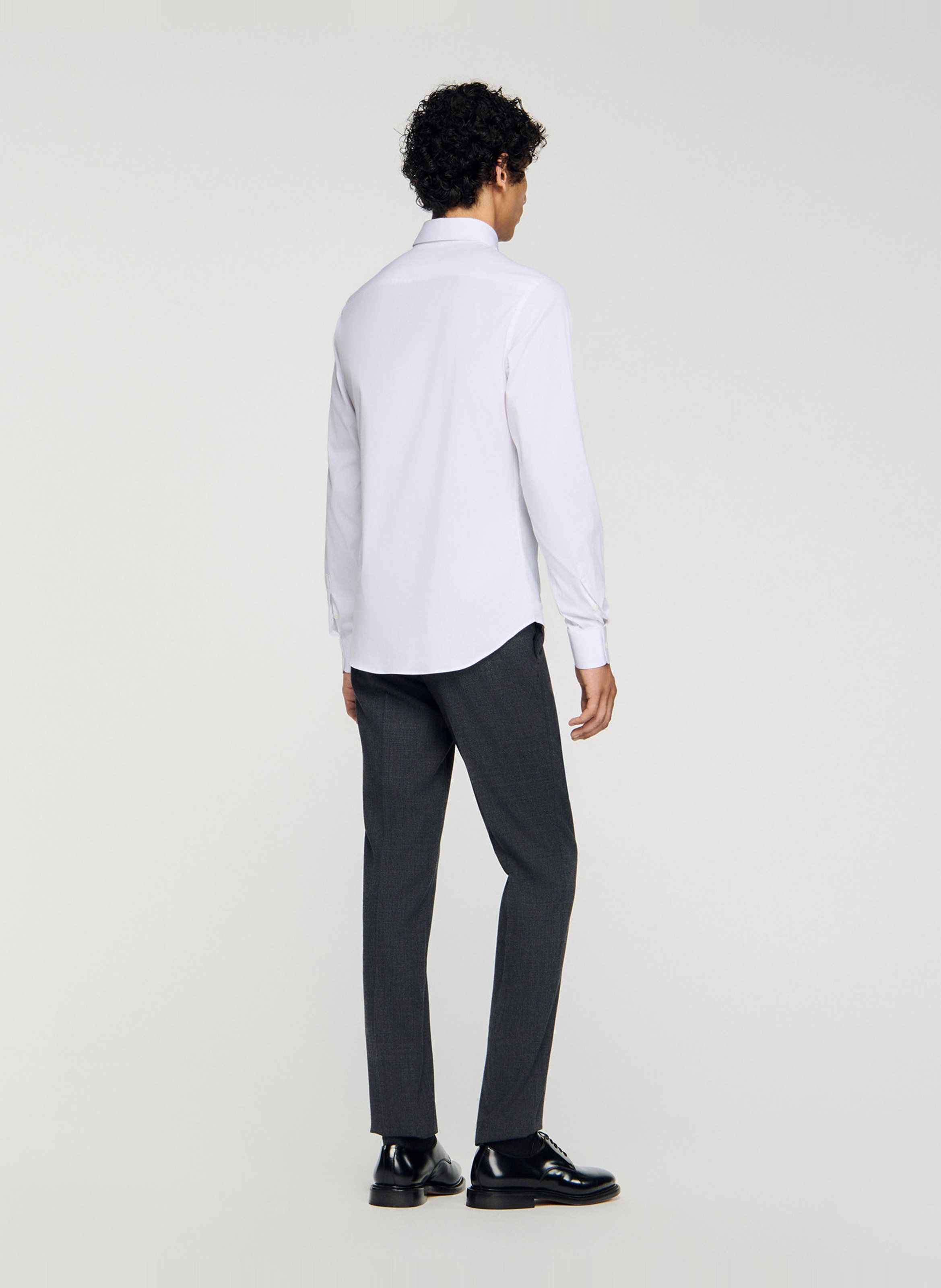 Chemise slim-fit en coton stretch | Blanc SANDRO Homme