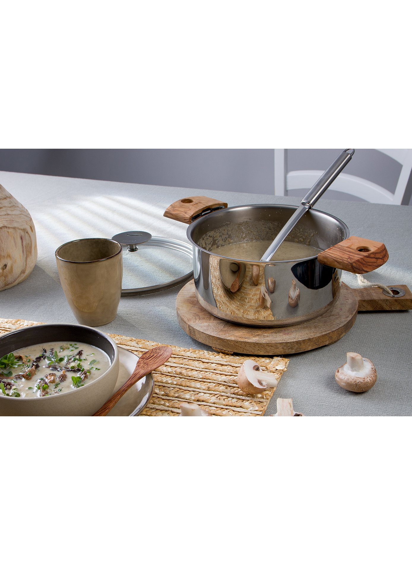 Casserole en inox à poignée amovible Mutine CRISTEL Gris
