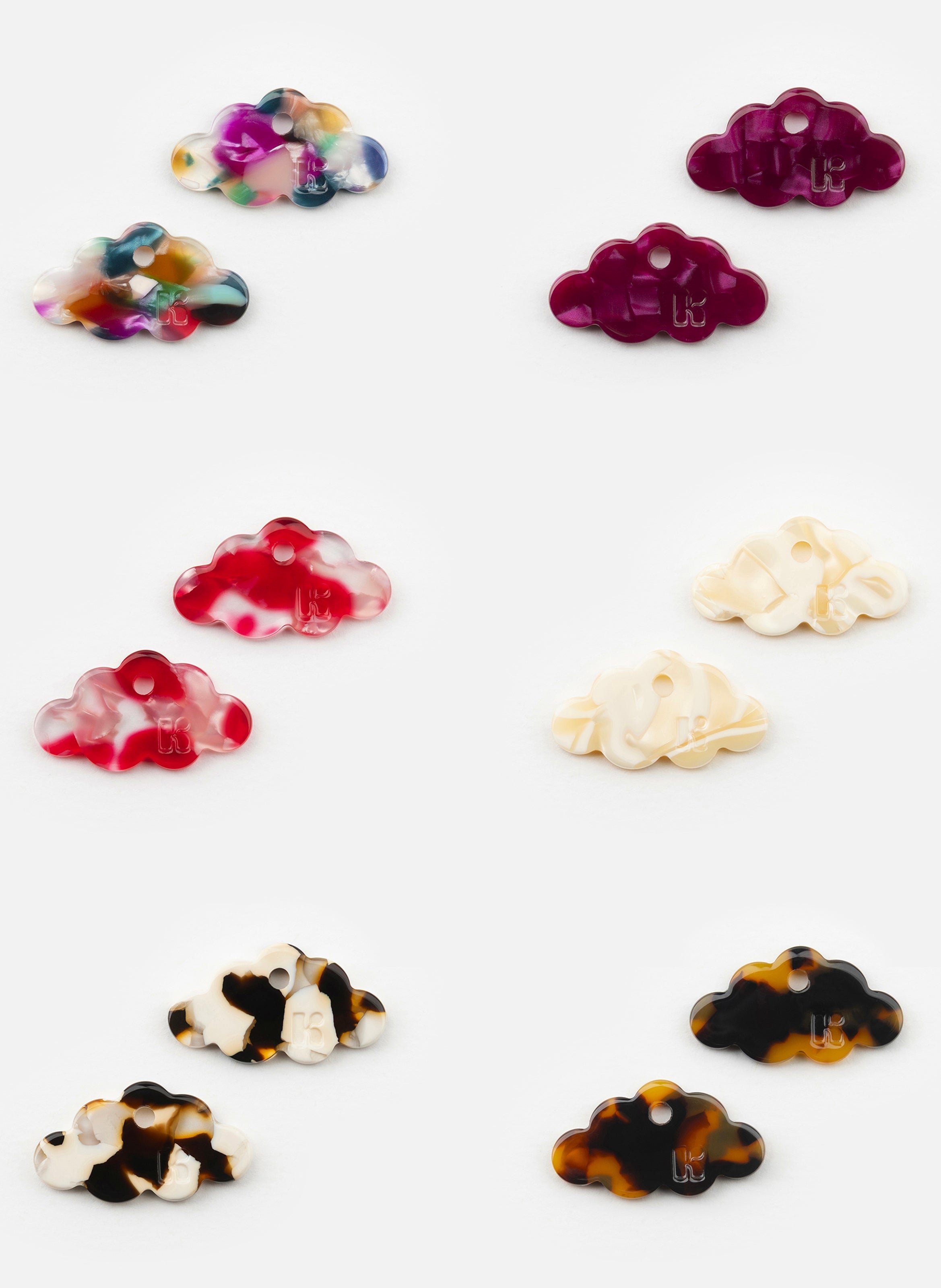 Charms nuage en acétate de cellulose KURAGE GINZA Beige