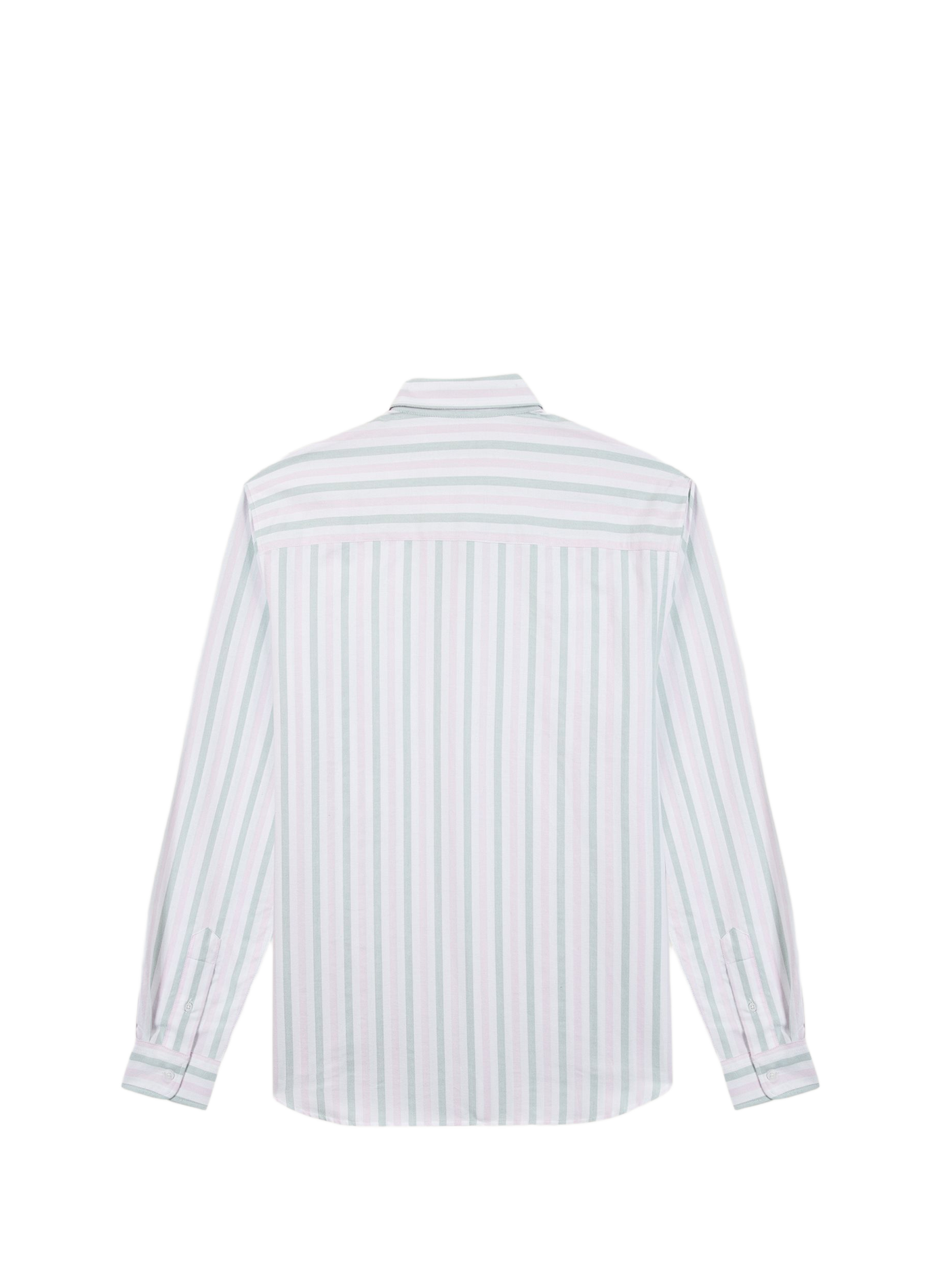 Straight shirt with buttoned collar, striped in cotton MAISON LABICHE Green