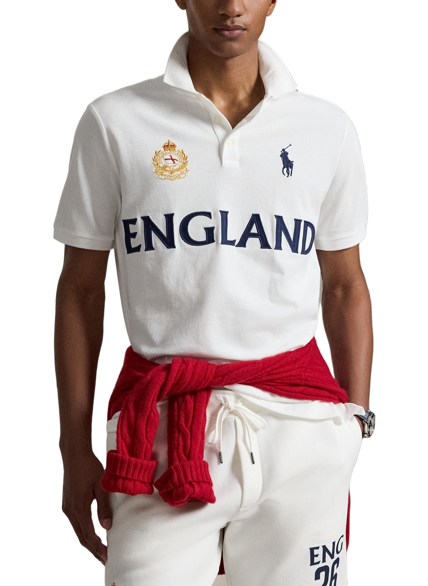 Polo da rugby Inghilterra in cotone POLO RALPH LAUREN Bianco