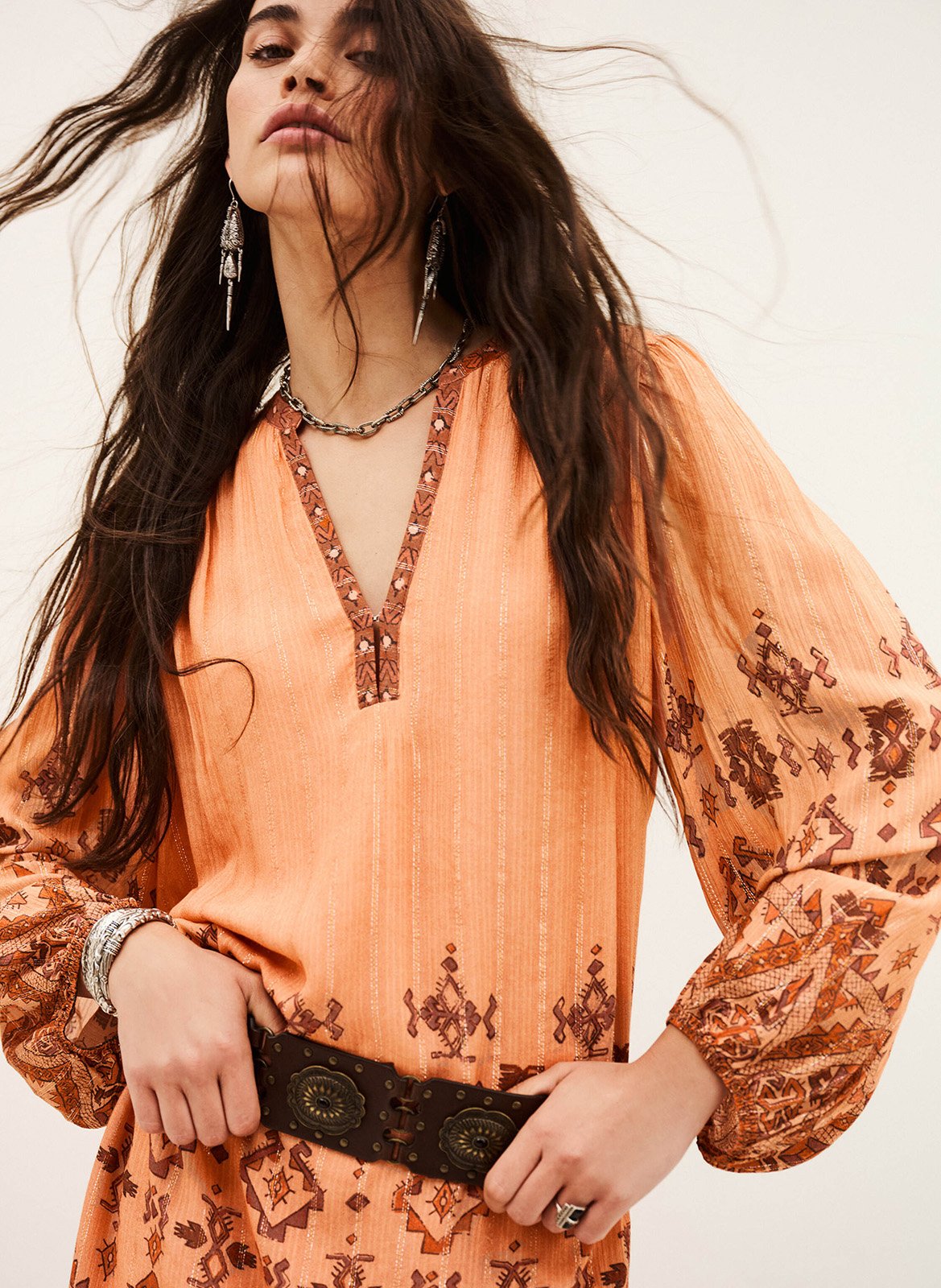 Robe courte imprimée zola BA&SH Orange