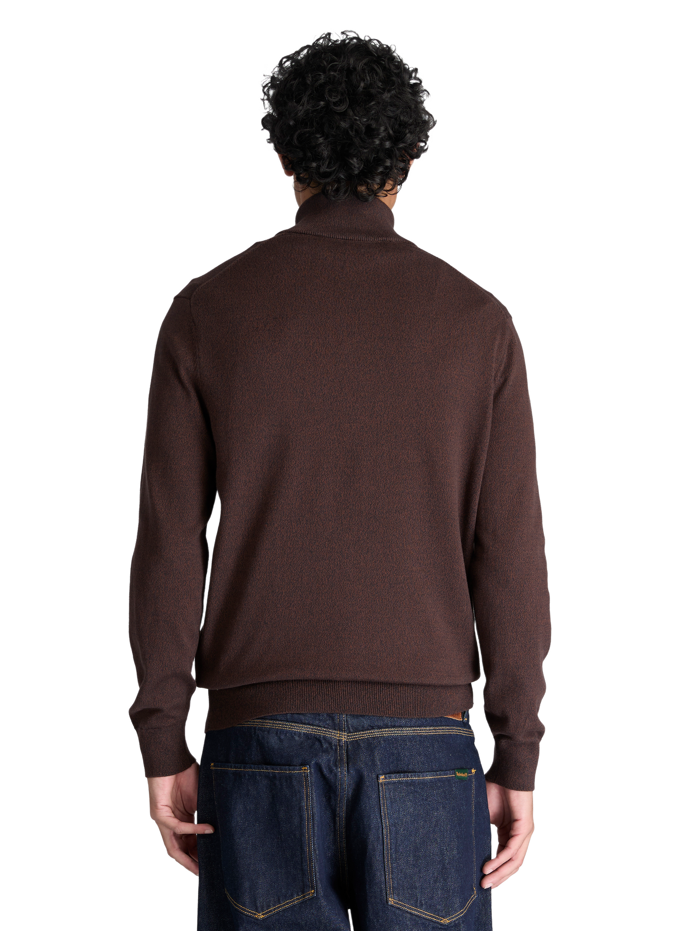 Straight cut high-neck cotton sweater TIMBERLAND Brown