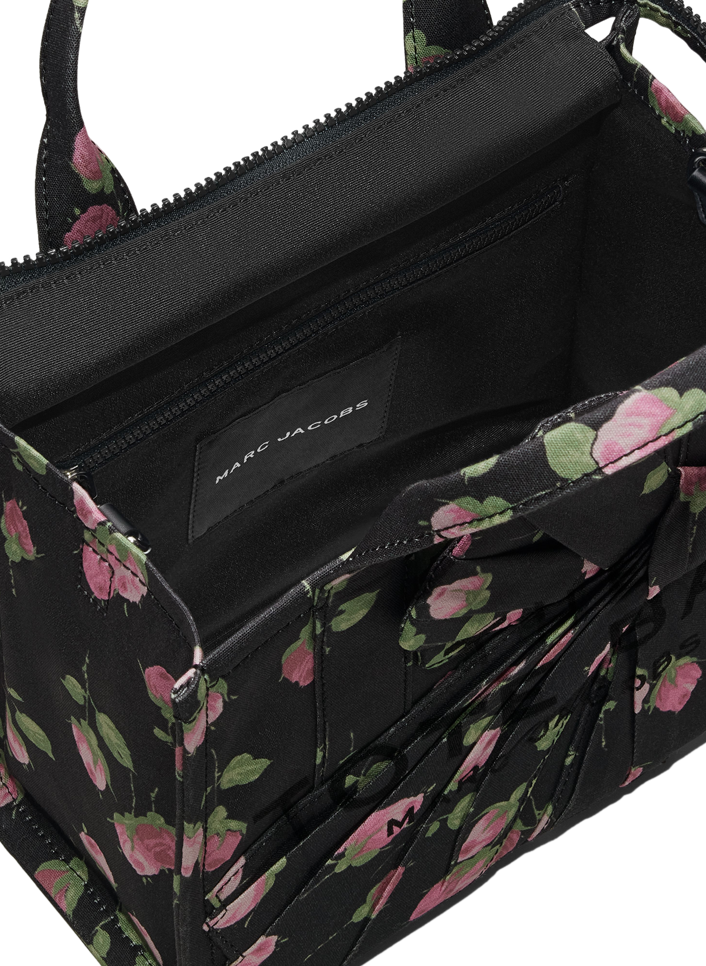 Bolso tote pequeño estampado de algodón MARC JACOBS Negro