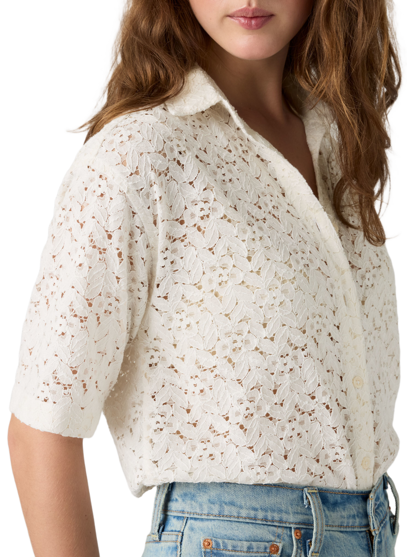Kanten Harlie blouse van gemengd katoen LEVI'S Wit