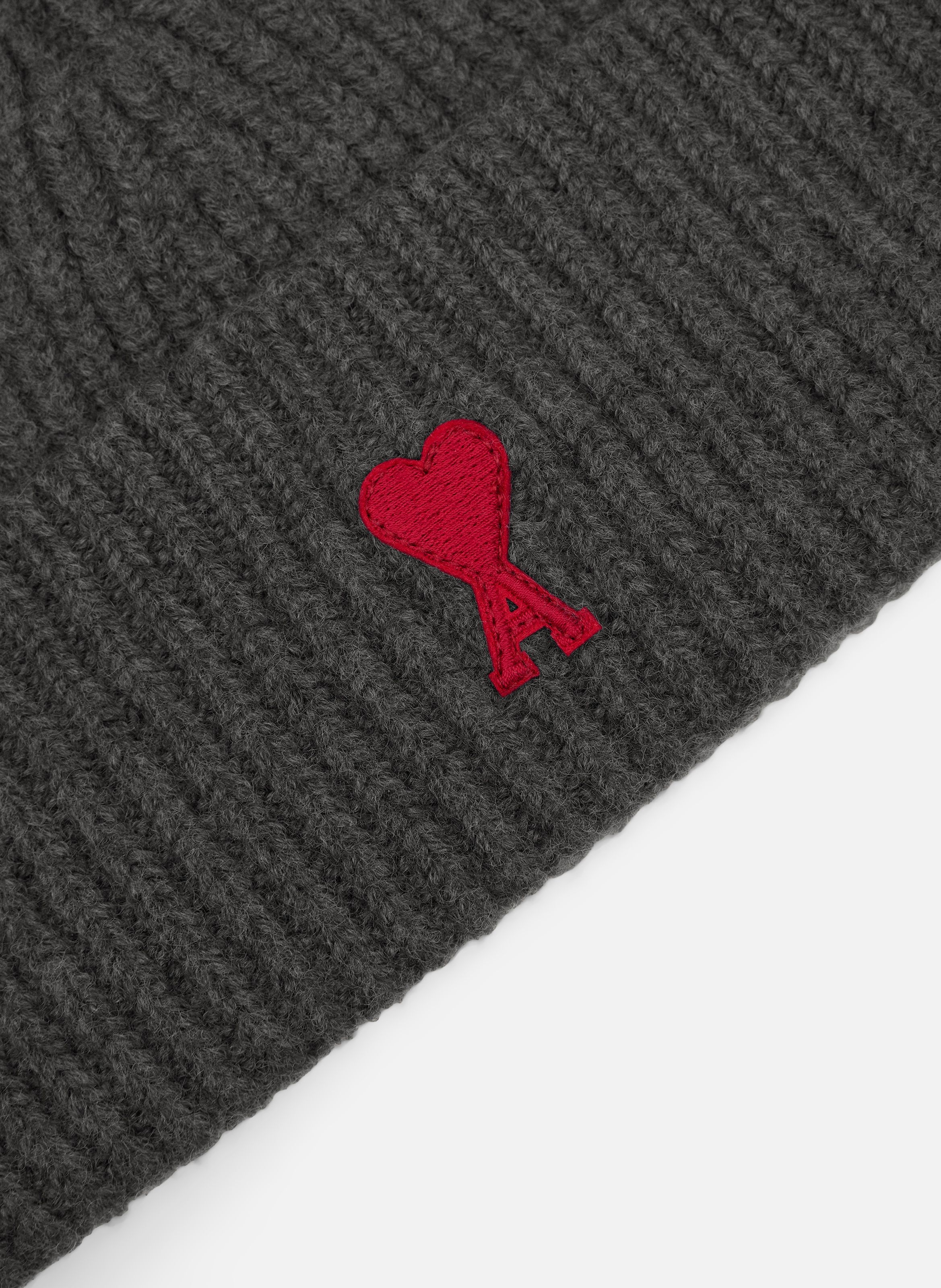 Bonnet ami de coeur rouge unisexe AMI PARIS Gris