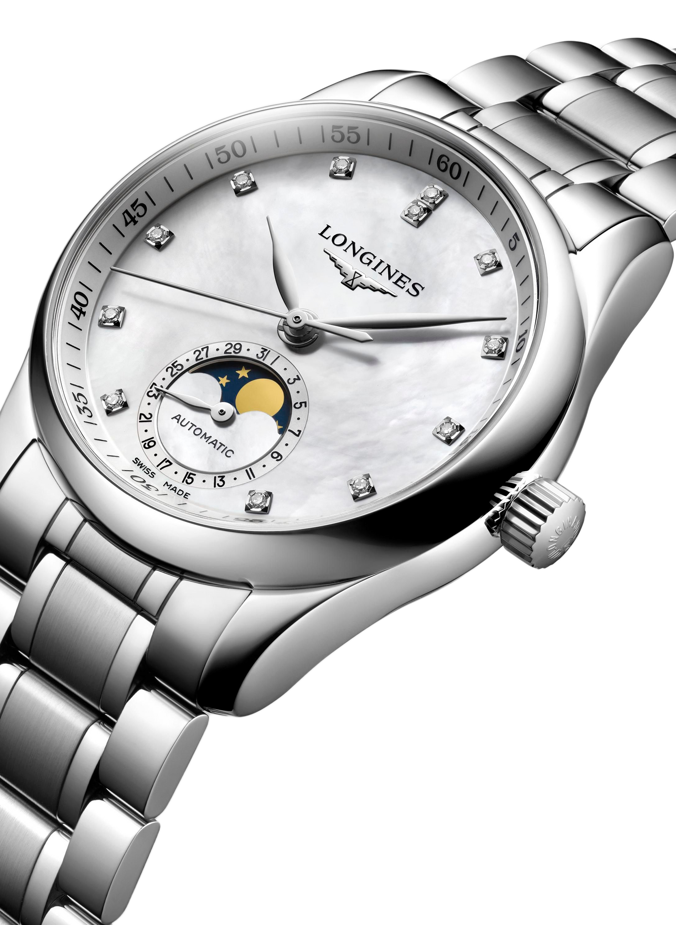 Montre automatique The Longines Master Collection en acier inoxydable LONGINES Blanc
