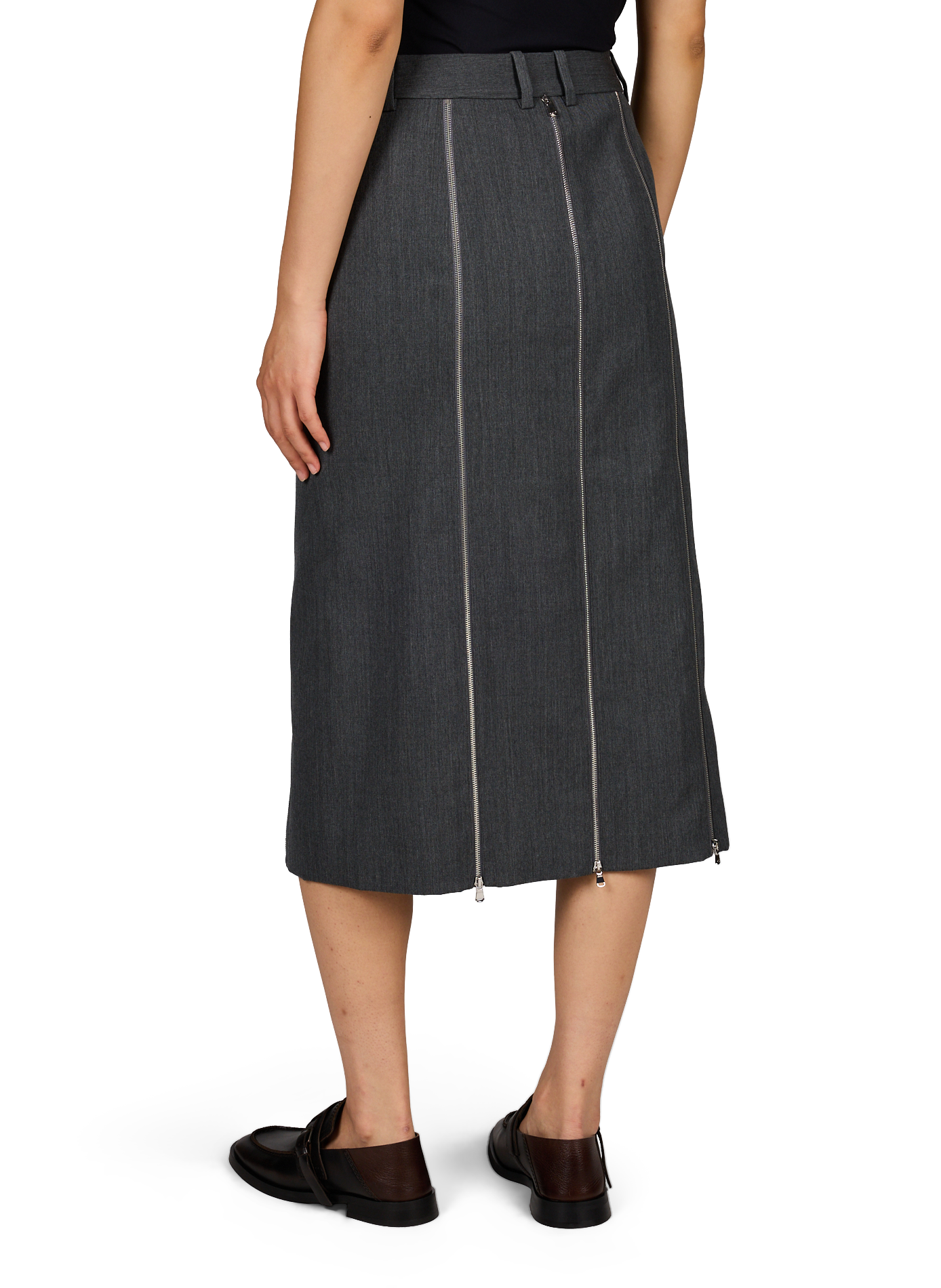 Straight wool midi skirt TIBI Grey