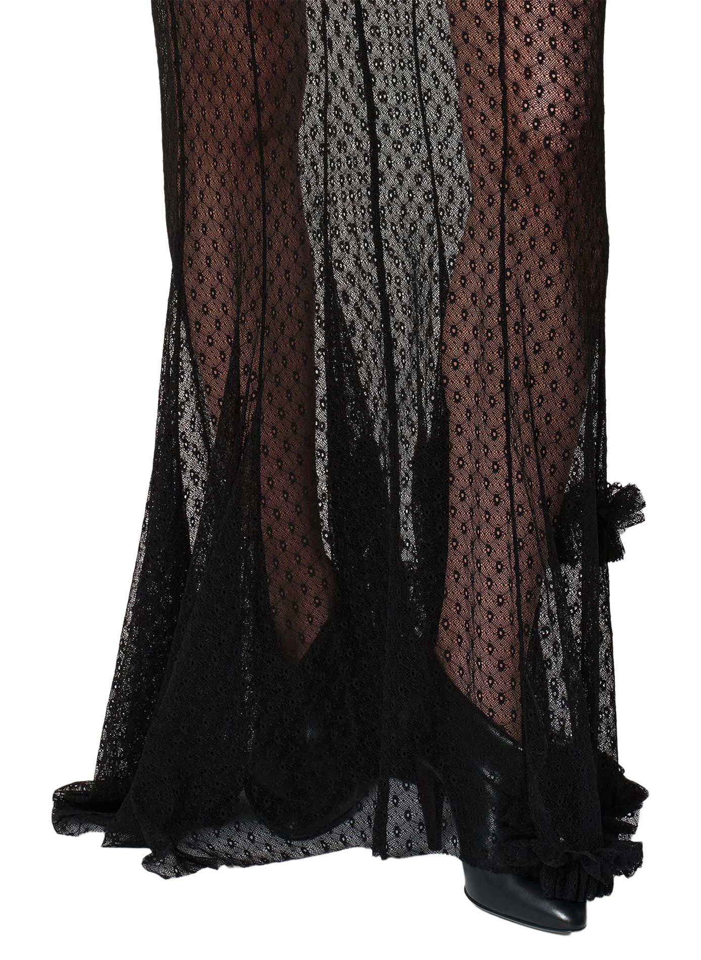 Jupe longue Ioana en dentelle plumetis ISABEL MARANT Noir