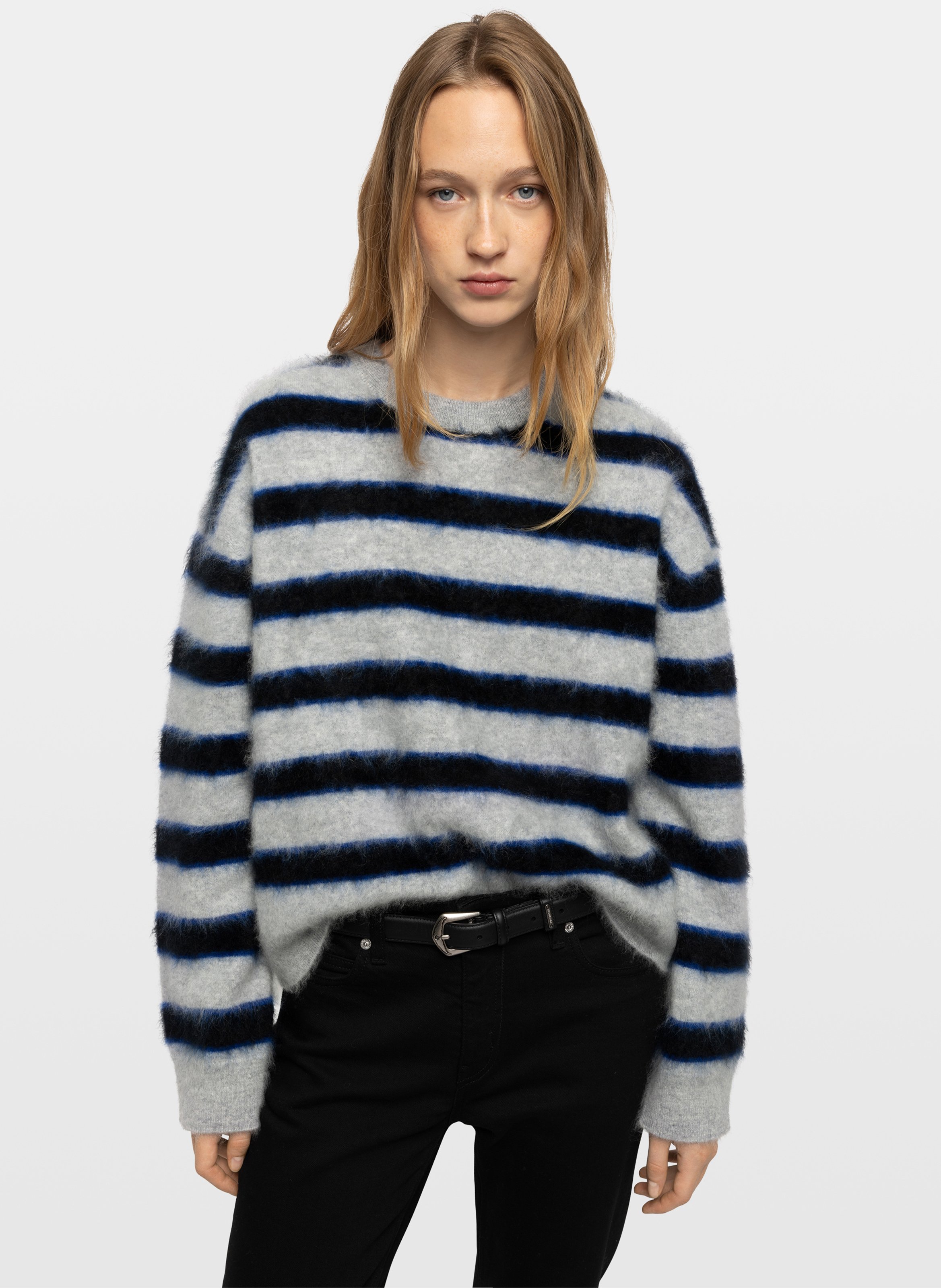 Pull droit col rond en cachemire markuz ZADIG&VOLTAIRE Gris