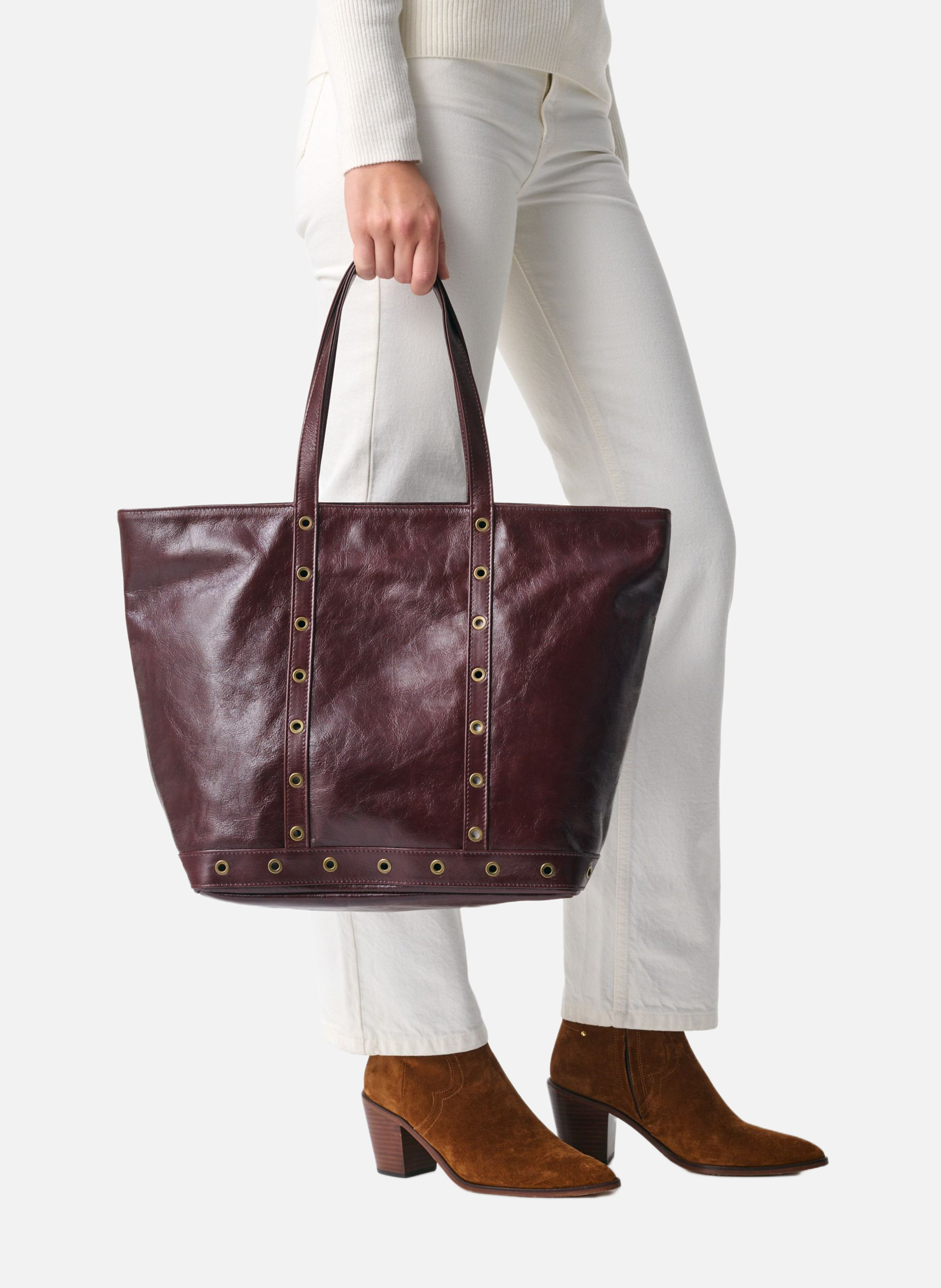 Cabas l en cuir VANESSA BRUNO Marron