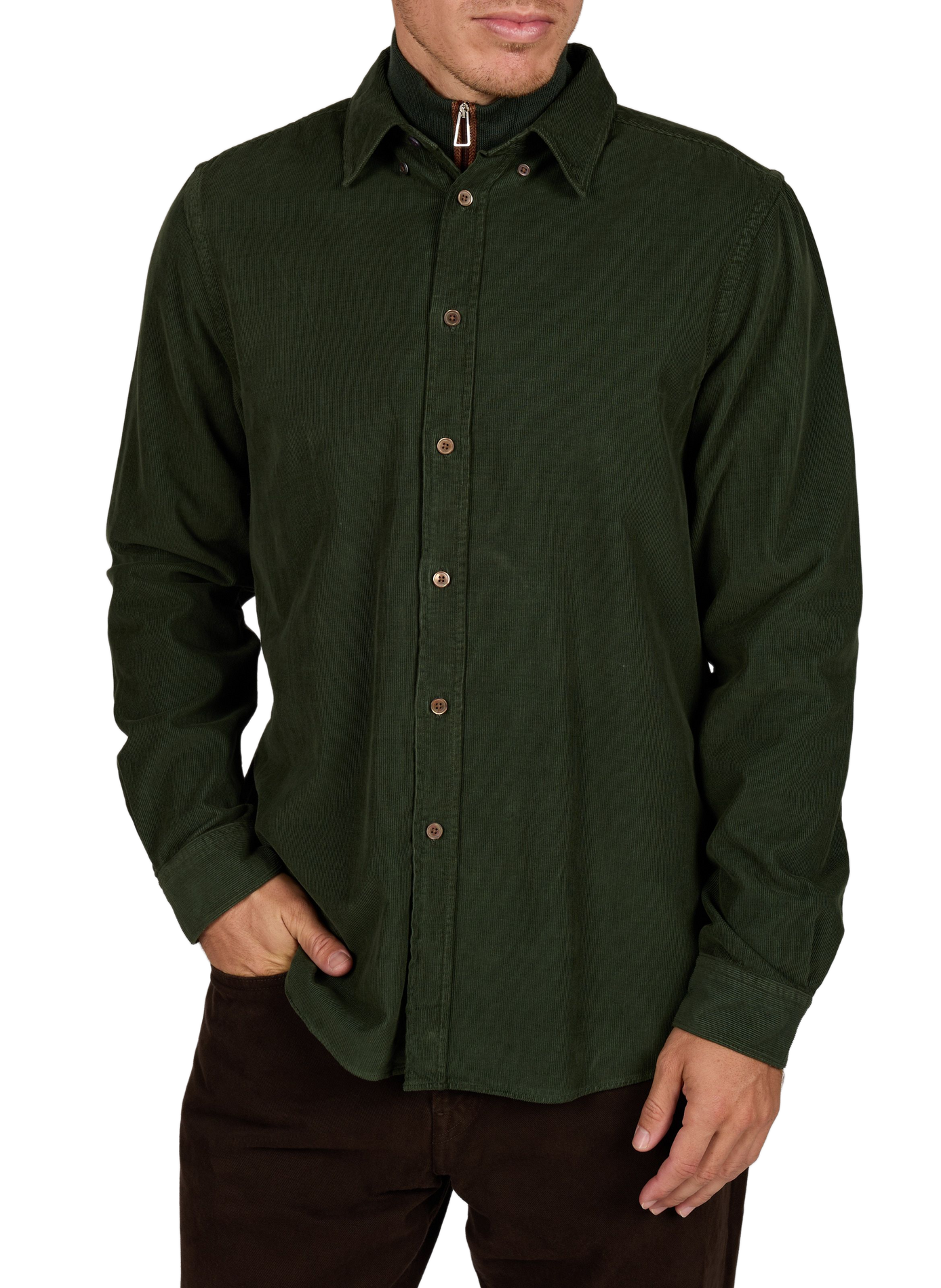 Gerade geschnittenes Hemd aus Baumwollcord PAUL SMITH Grun
