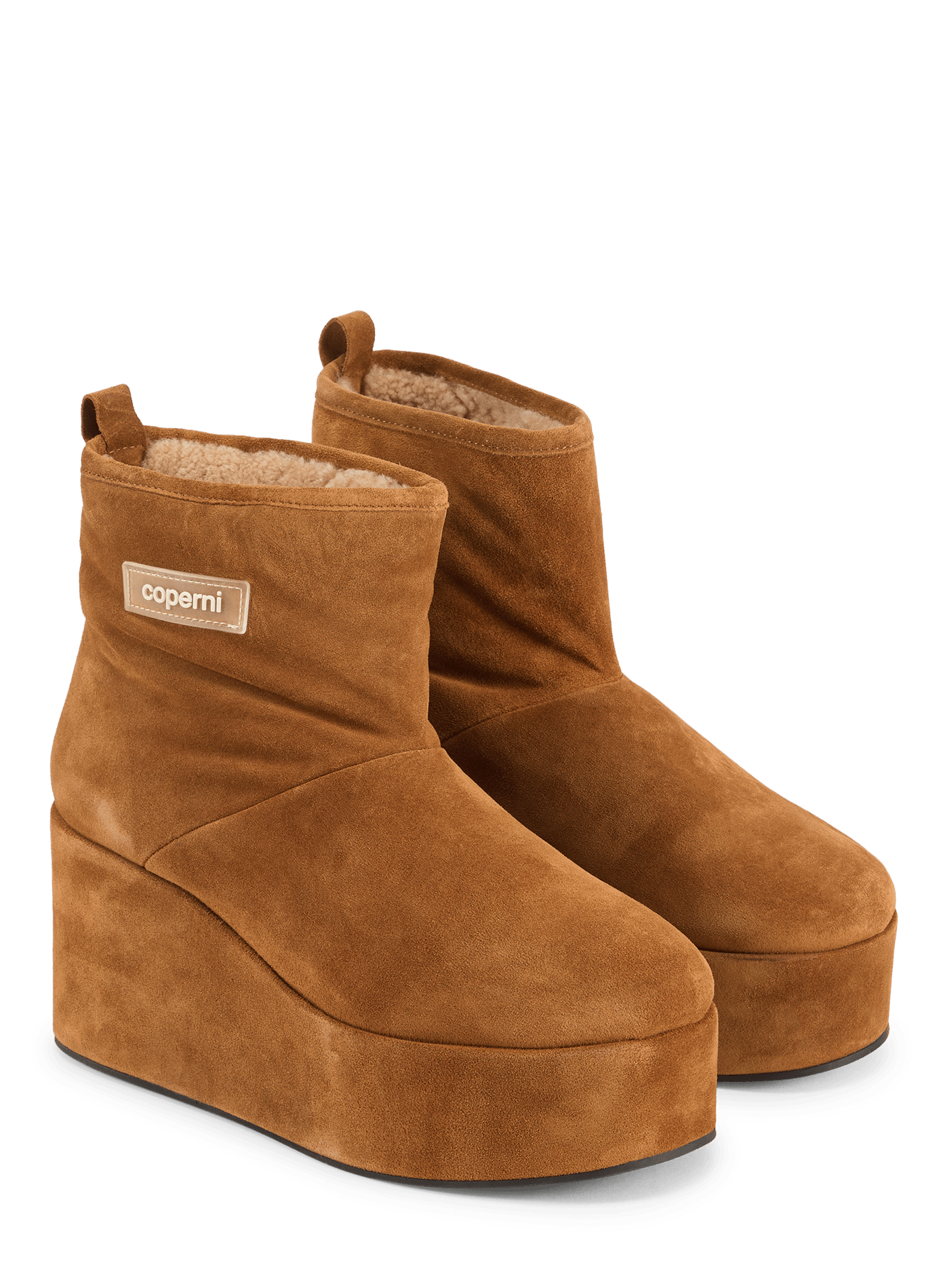 Suede leather wedge ankle boots COPERNI Beige