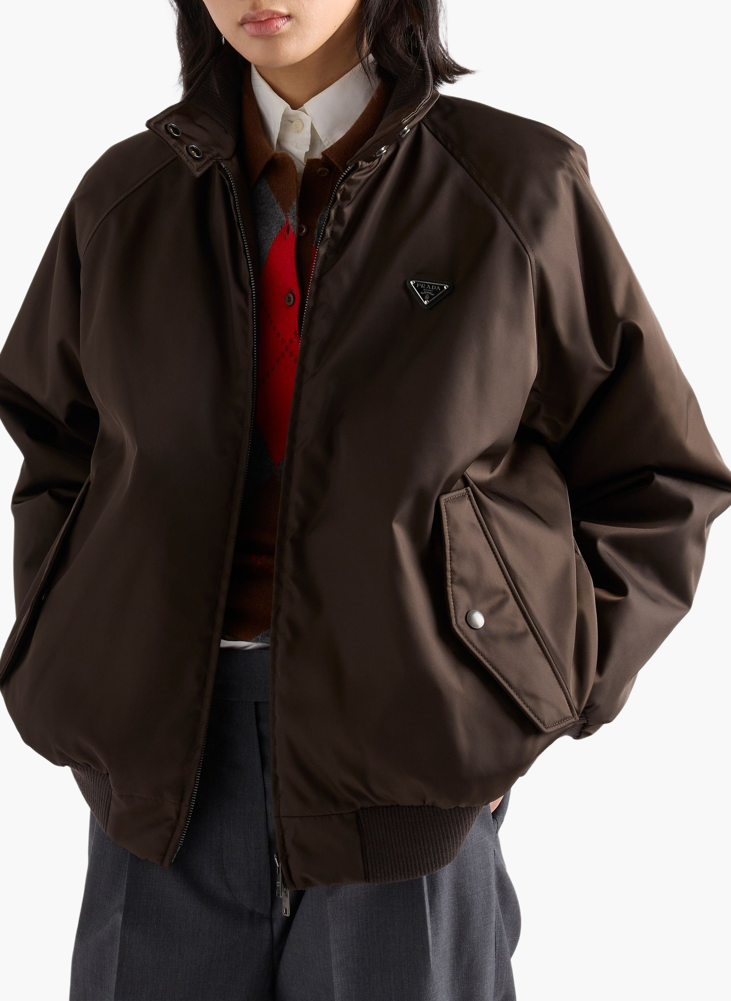 Blouson en re-nylon PRADA Marron
