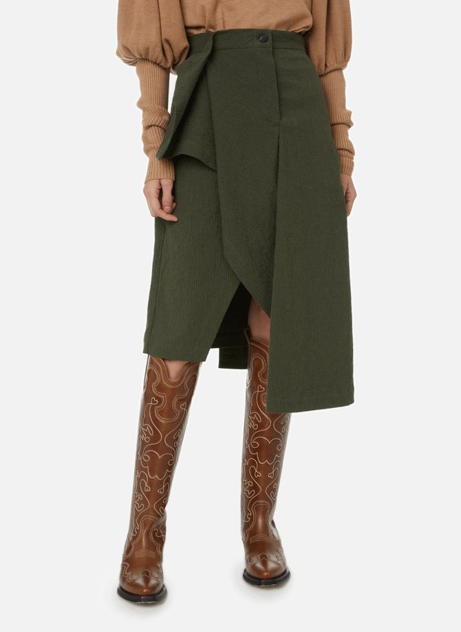 Textured asymmetric skirt DAWEI