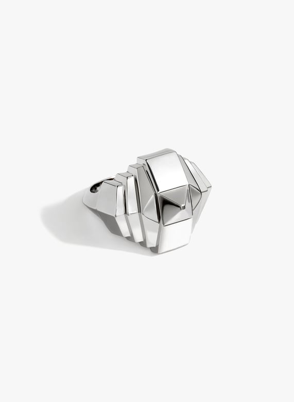 Bague Rockaway pyramide en argent  | Argent by STATEMENT Bague Rockaway pyramide en argent  Argent