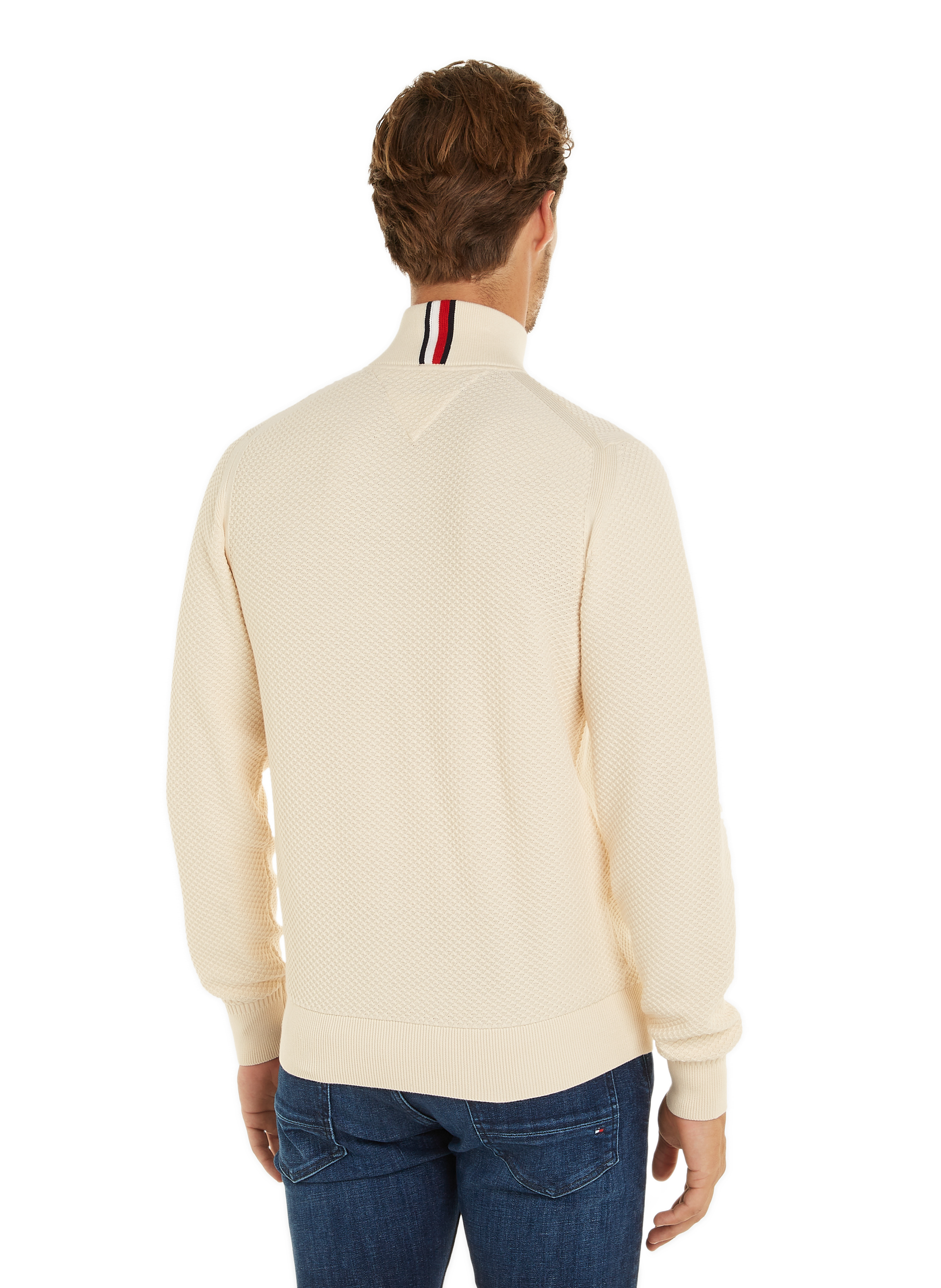 Pull en coton piqué TOMMY HILFIGER Beige