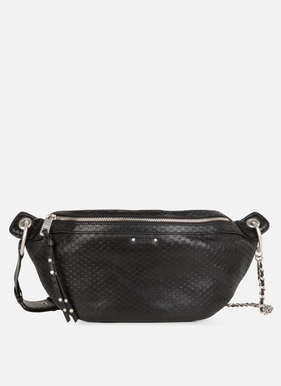 Sac banane en cuir Noir by IKKS IKKS Sac banane en cuir Noir