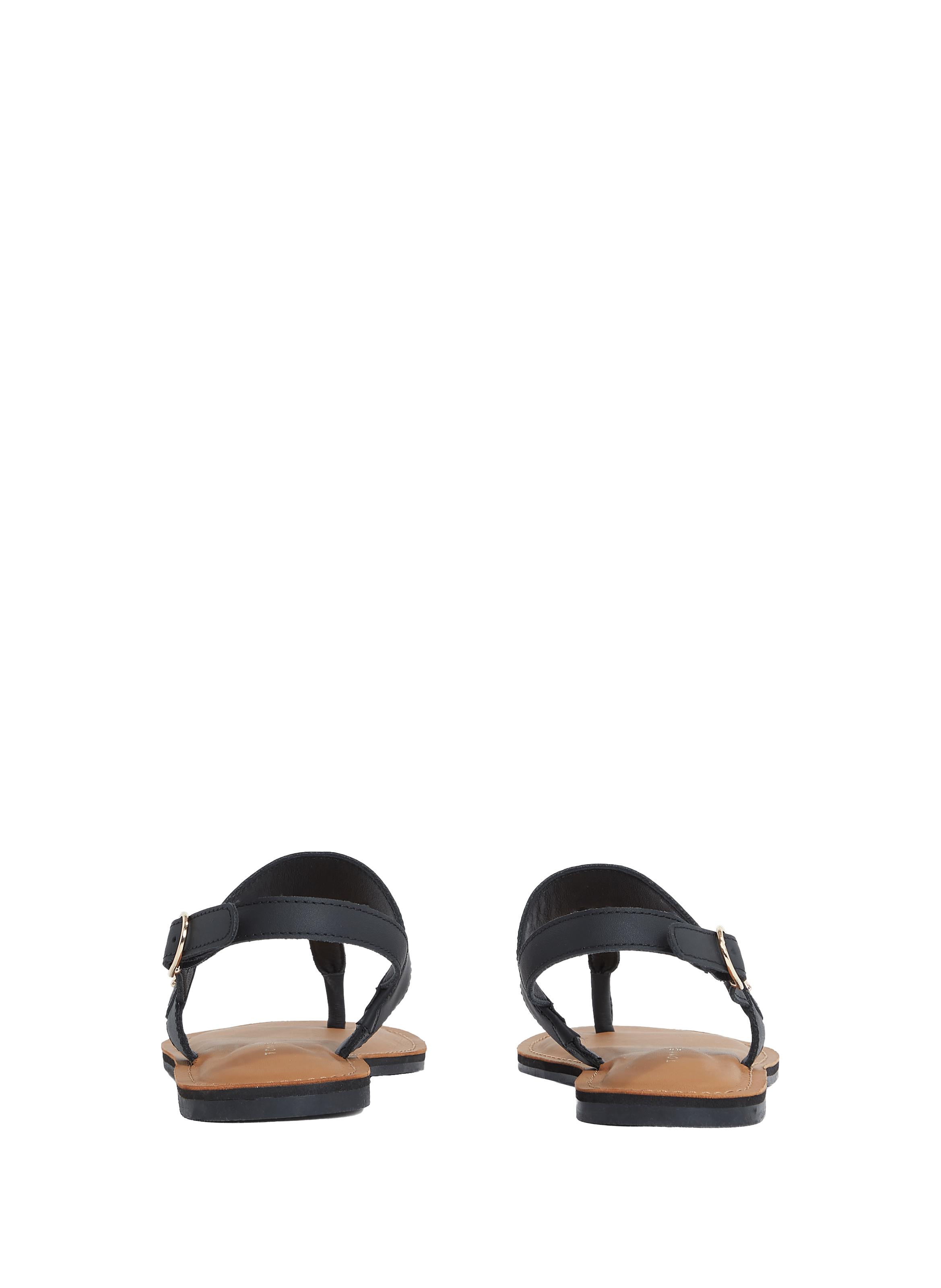 Sandales plates en cuir TOMMY HILFIGER Noir